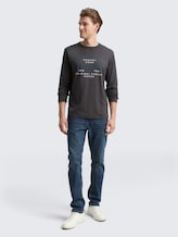 T-shirt à manches longues avec logo imprimé - Tarmac Grey - Vue de face du modèle