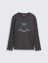 T-shirt à manches longues avec logo imprimé - Tarmac Grey - Vue de face du produit