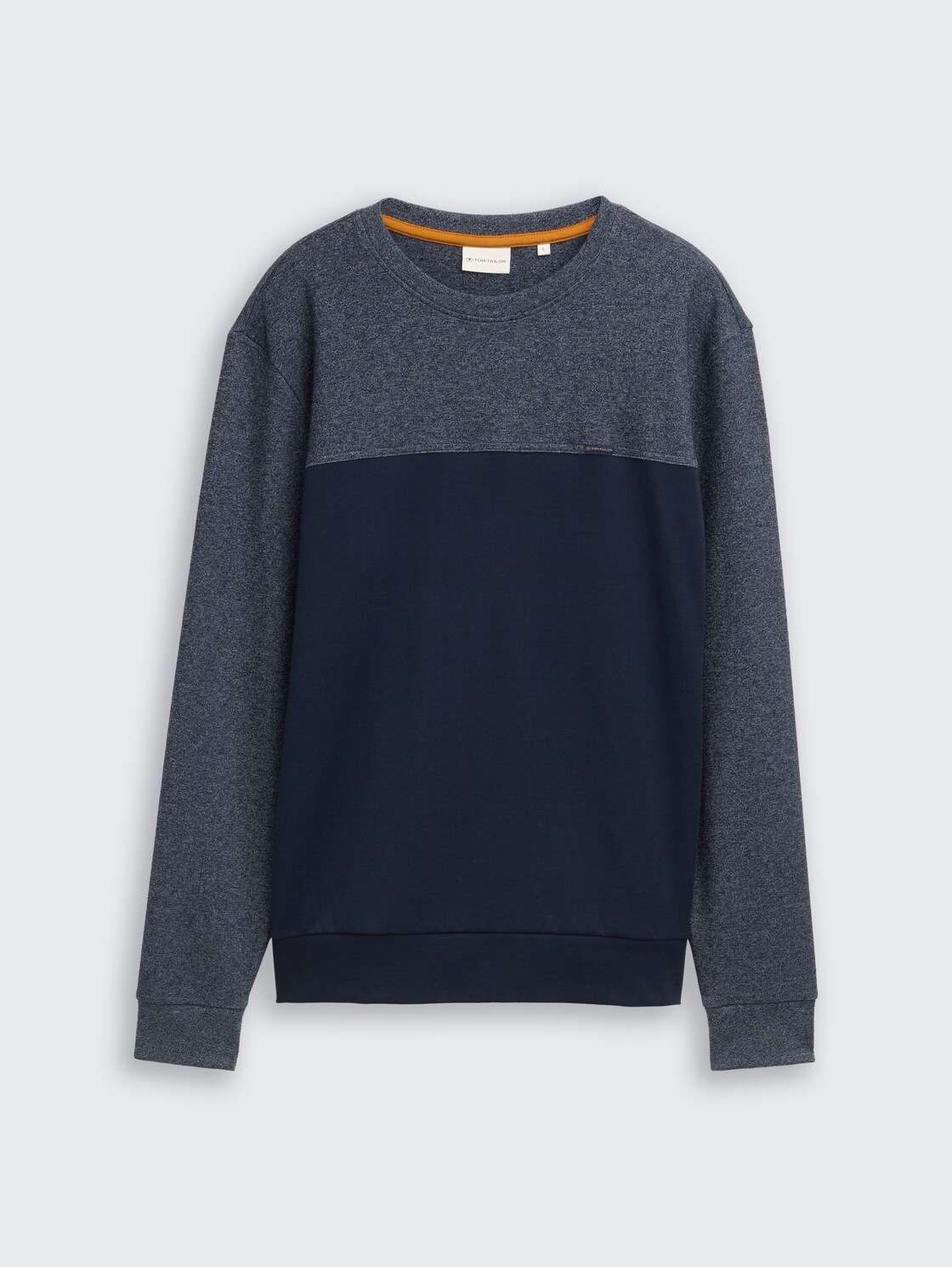 Crewneck Sweatshirt mit Struktur-Mix - sky captain blue - Vorder-Produkt-Ansicht
