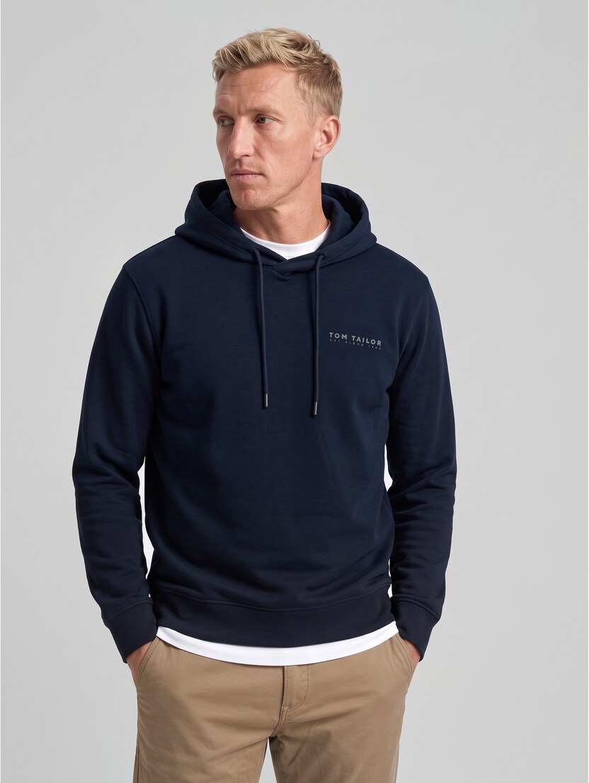 Hoodie-sweatshirt met logoprint door Men, sky captain blue