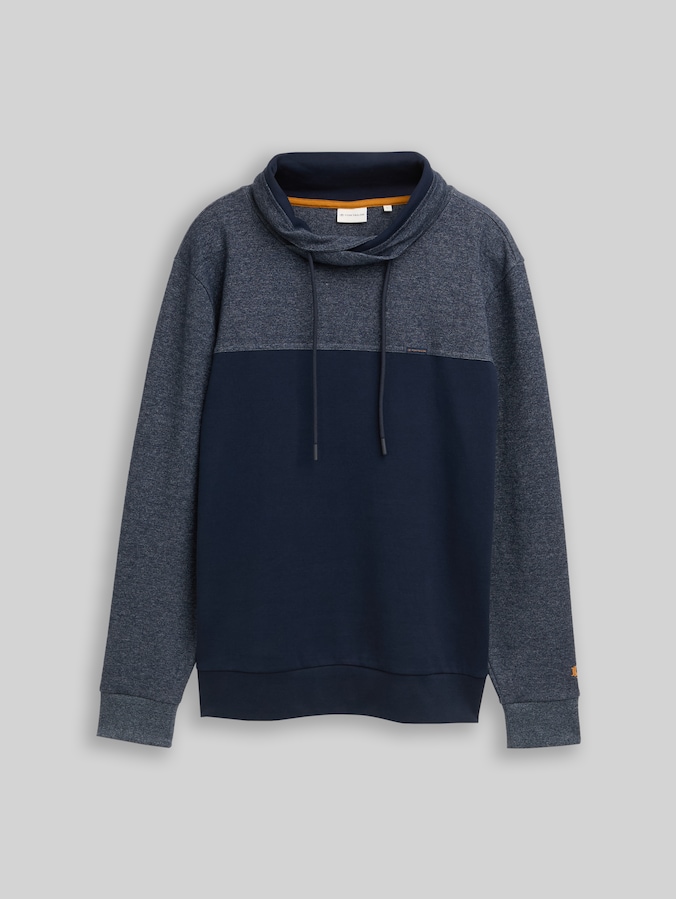 Snood Sweatshirt met structuurmix door Men, navy fine yd stripe