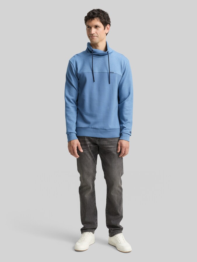 Snood Sweatshirt mit Struktur-Mix von Men, blue white blue fine stripe