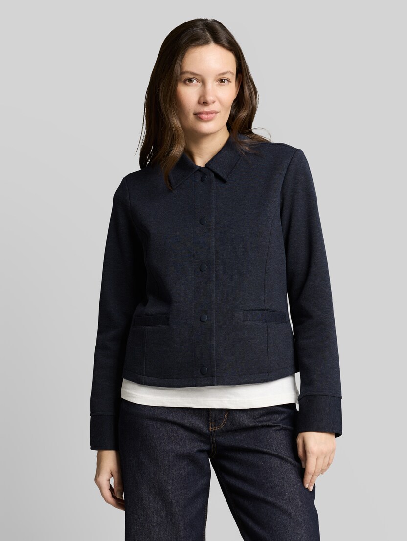 Regular fit piqué jasje door Women, blue melange pique