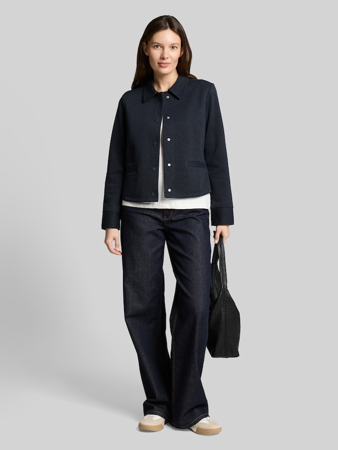 Veste en piqué coupe classique par Women, blue melange pique
