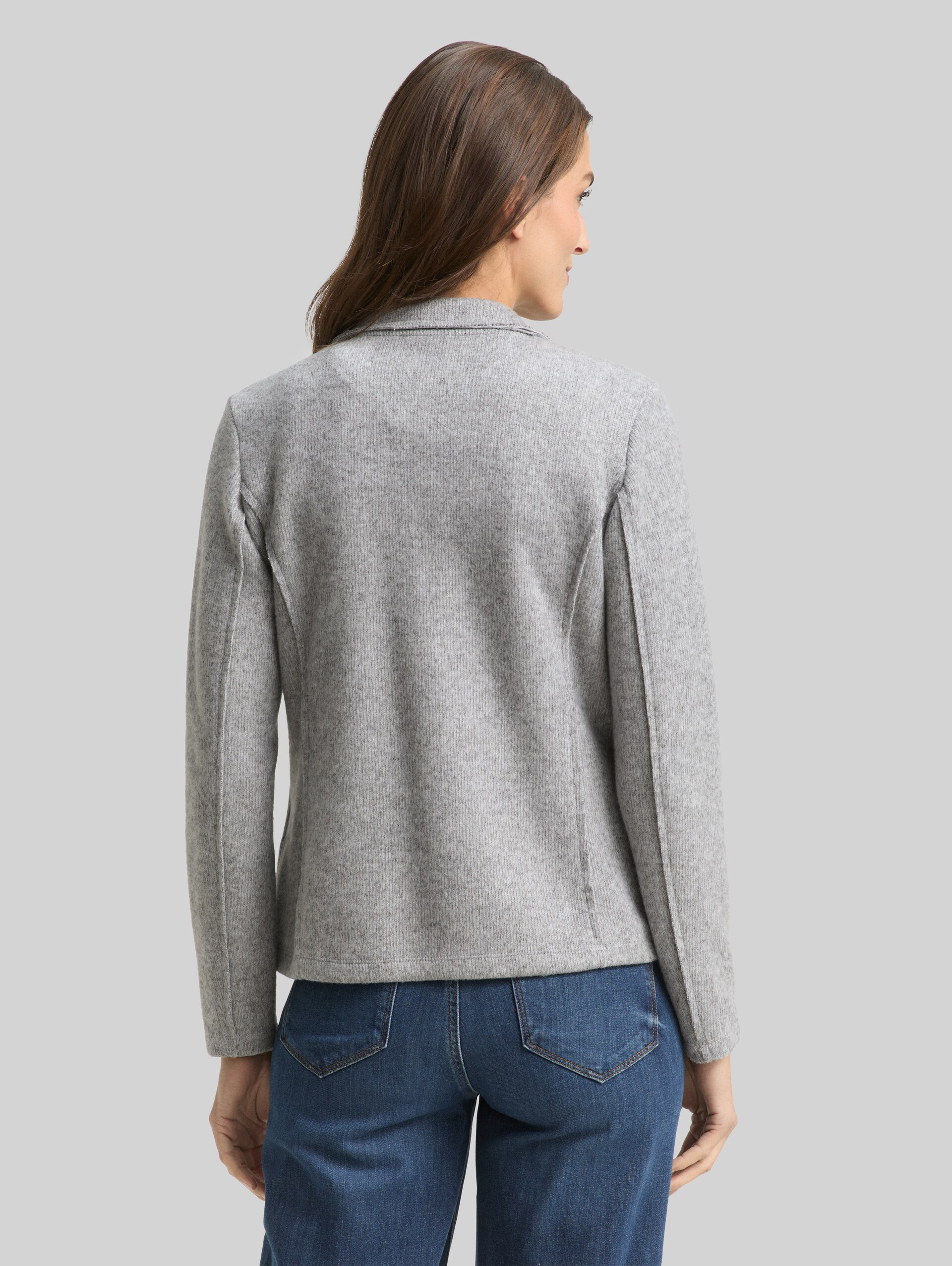 Slim Fit Blazer in Melange-Optik - medium silver grey melange
