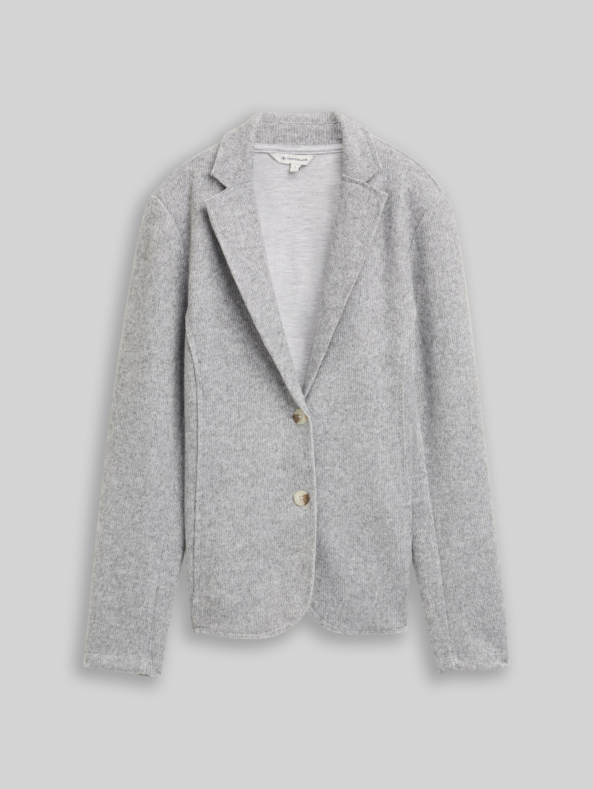 Slim Fit Blazer in Melange-Optik - medium silver grey melange