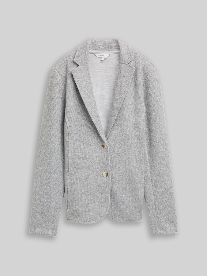 Slim Fit Blazer in Melange-Optik von Women, medium silver grey melange