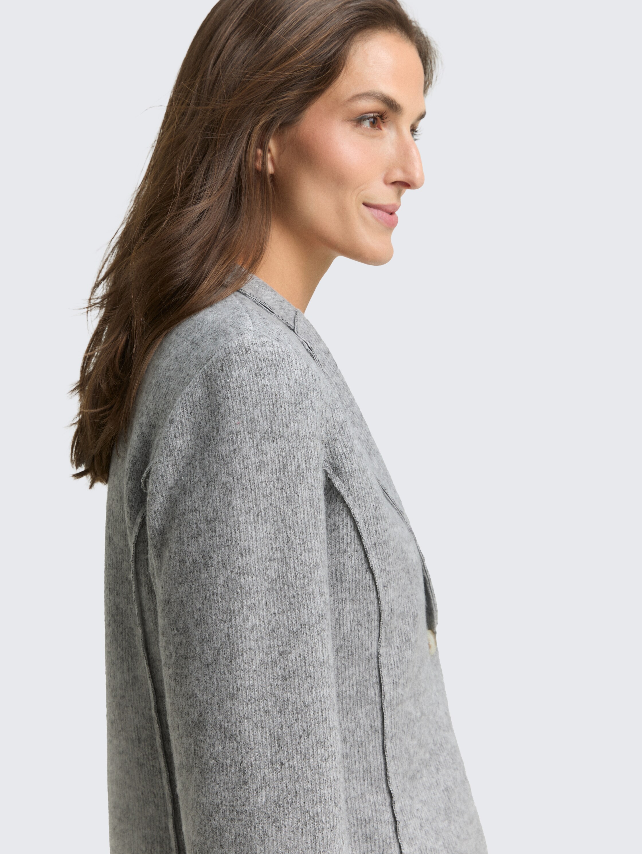 Slim Fit Blazer in Melange-Optik - medium_silver_grey_melange - 
