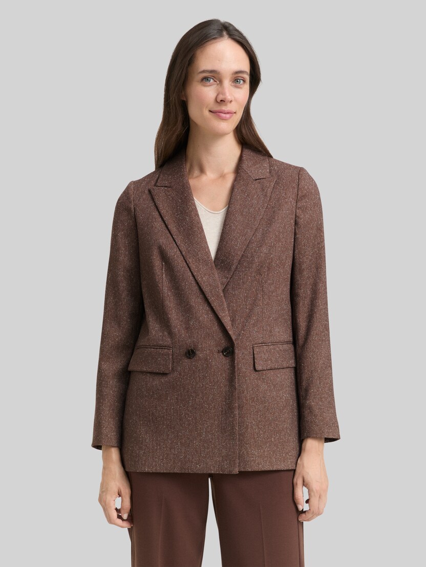 Loose fit blazer by Women, dark pecan brown structure