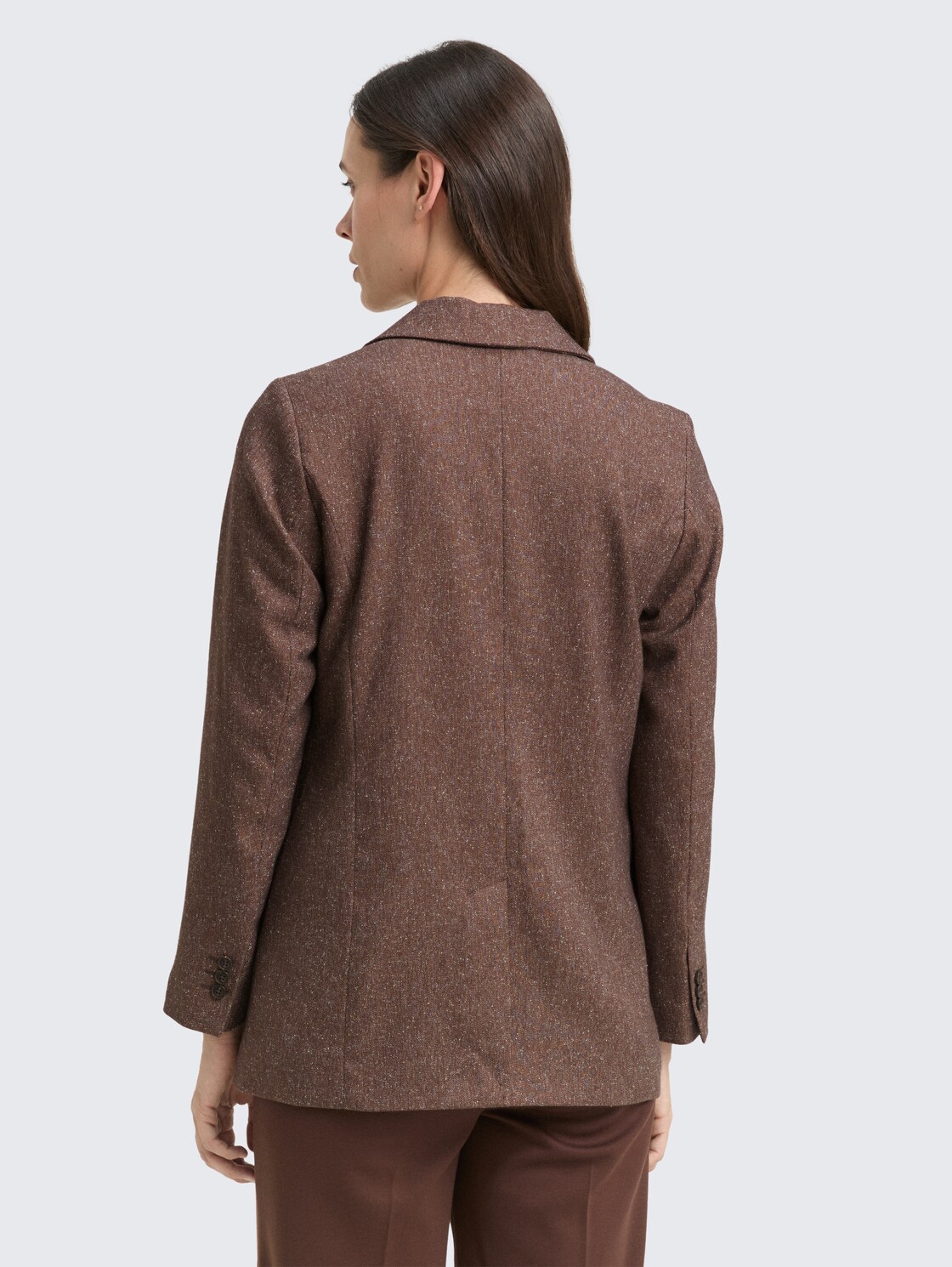 Loose Fit Blazer - dark pecan brown structure