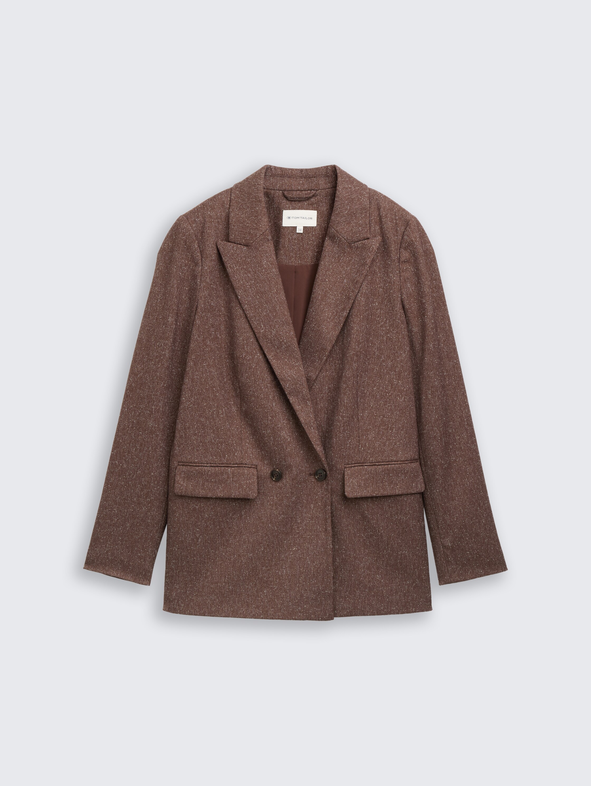 Loose fit blazer - dark_pecan_brown_structure - 