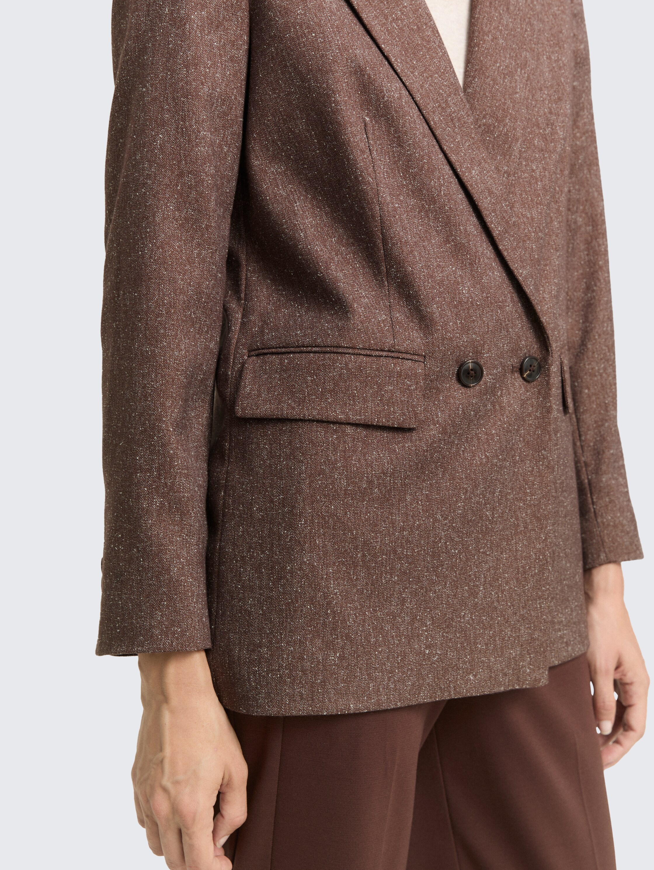 Loose fit blazer - dark_pecan_brown_structure - 