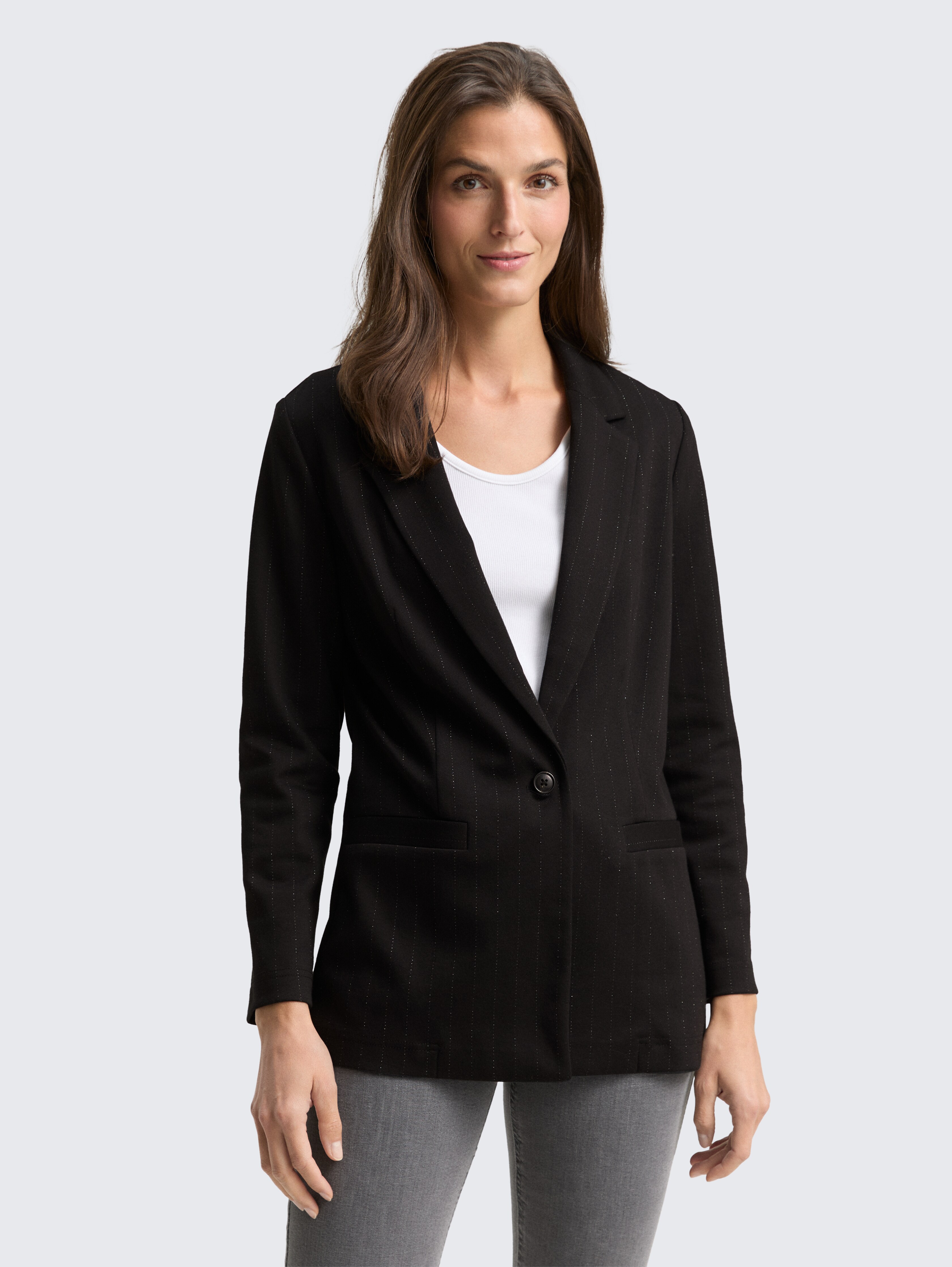 Loose Fit Blazer mit Glitzer-Effekt von Women, pinstripe with lurex
