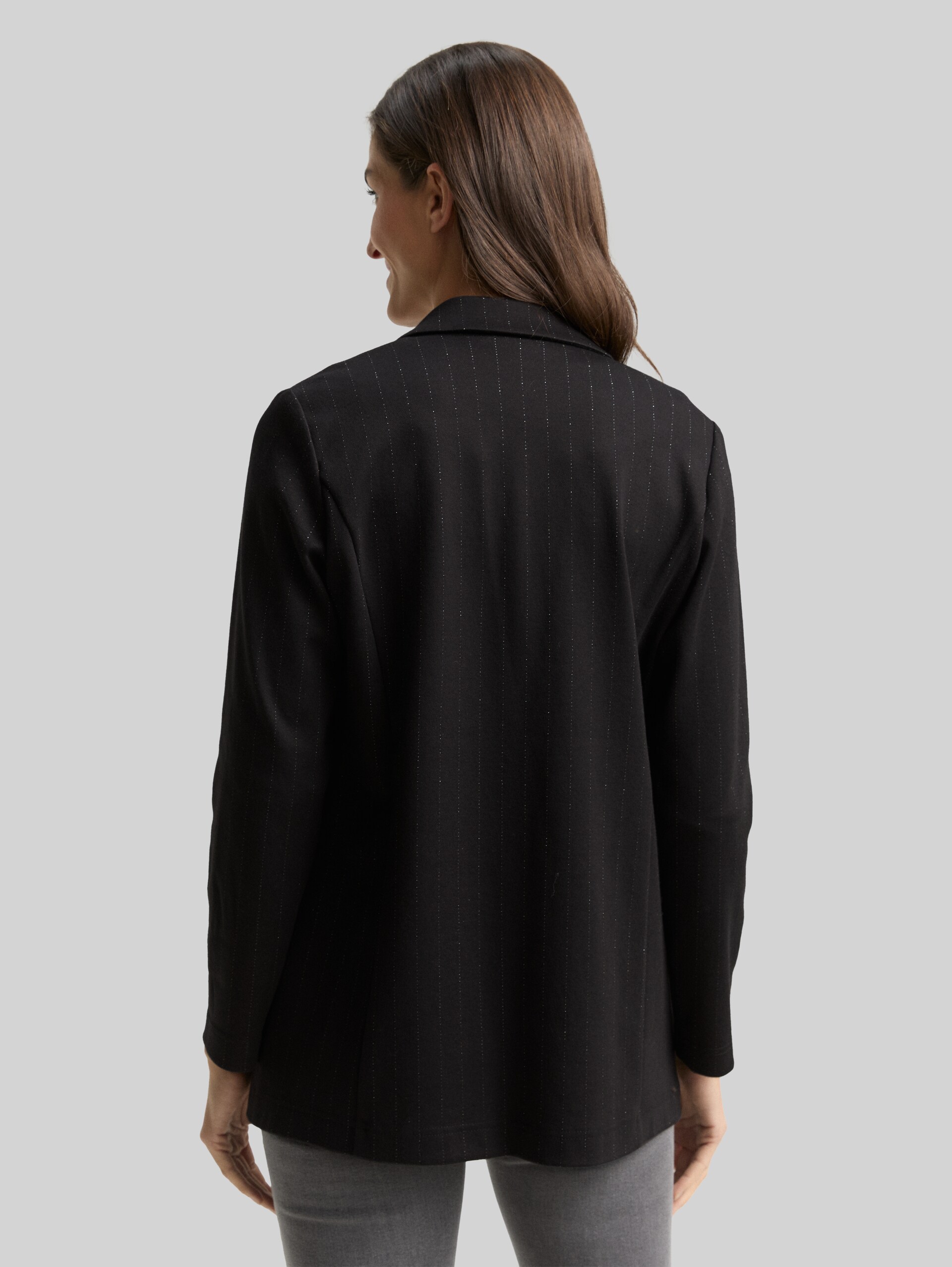 Loose fit blazer with glitter effect - pinstripe with lurex