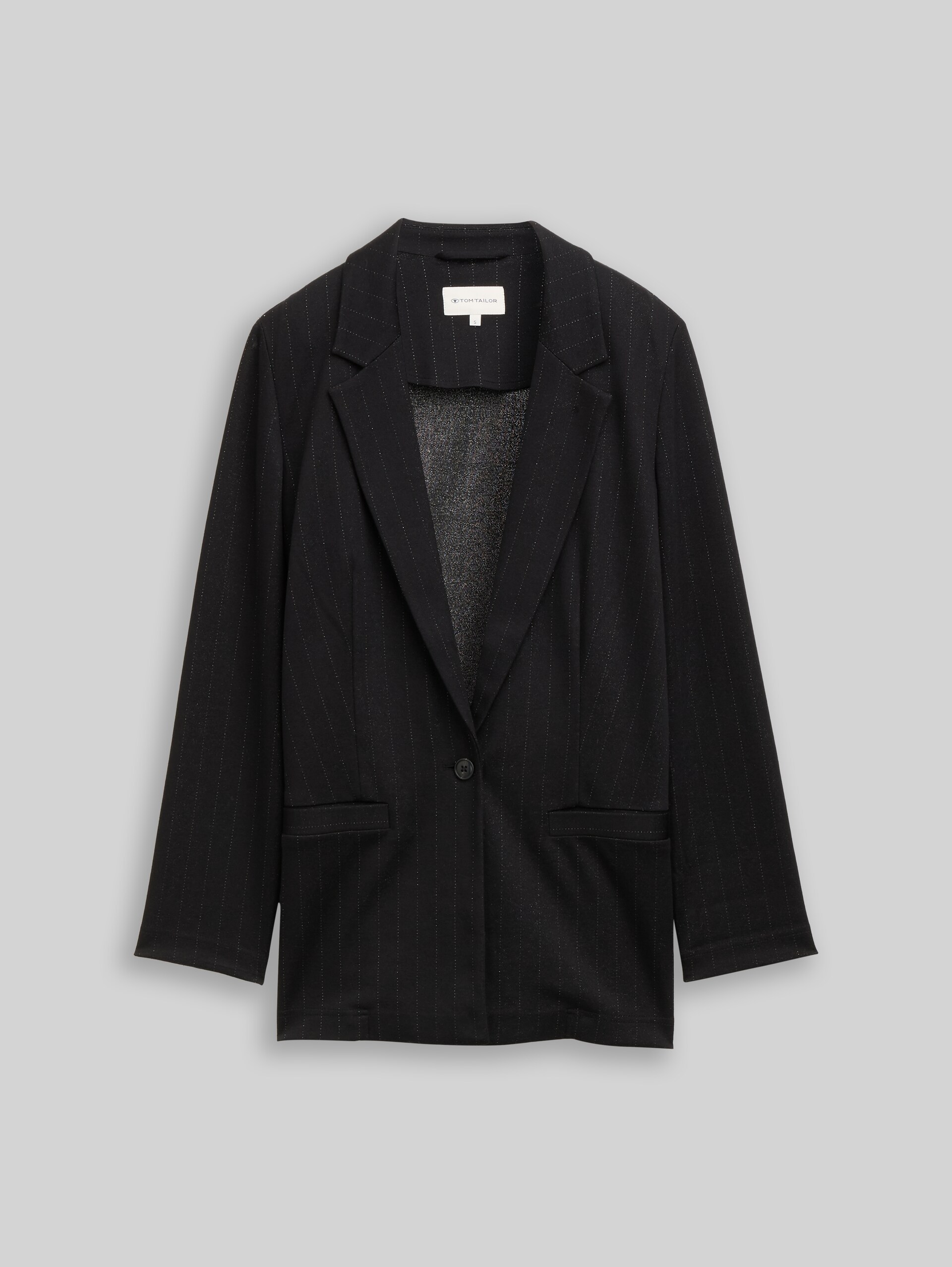 Loose fit blazer with glitter effect - pinstripe with lurex