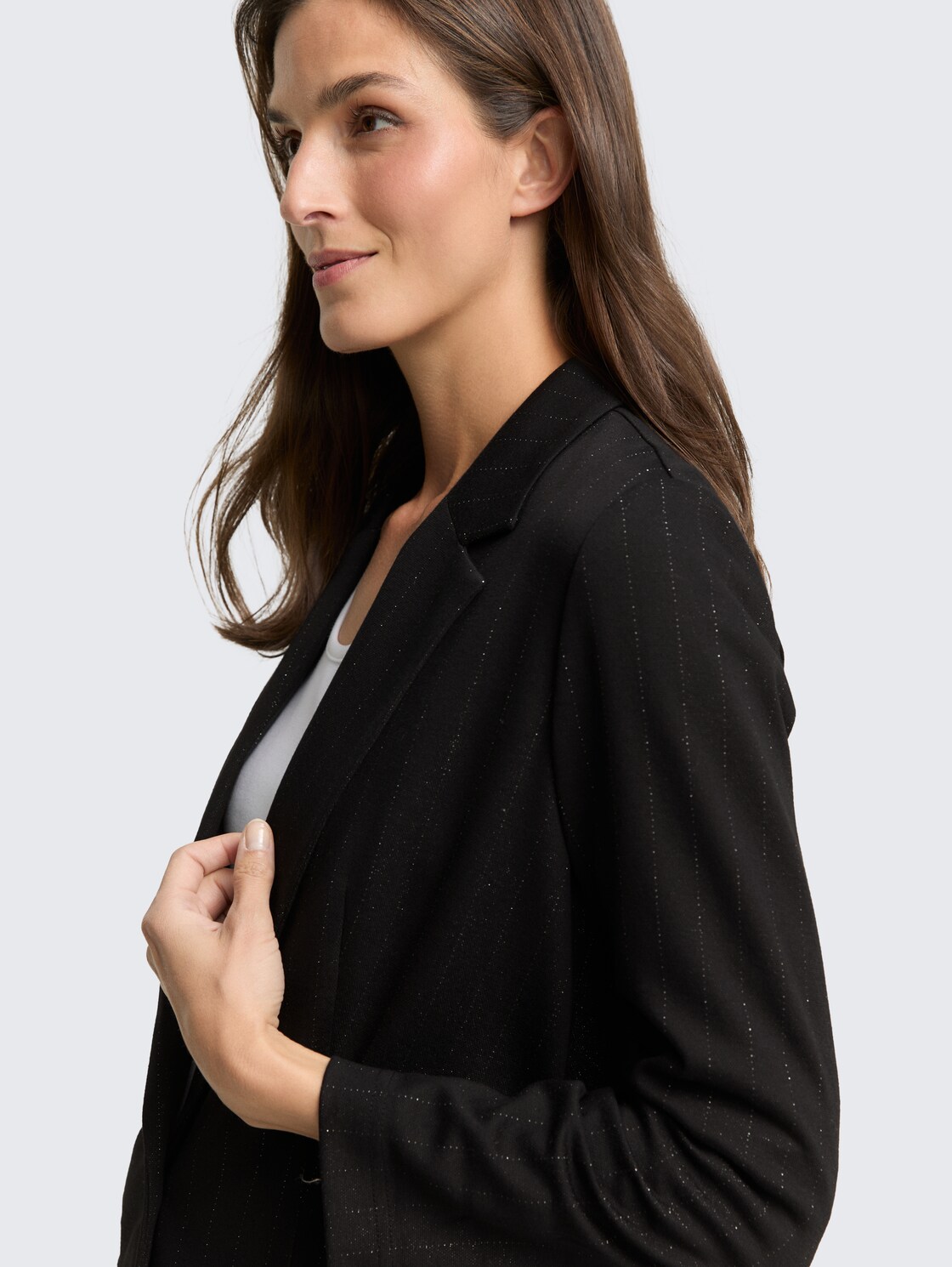 Loose Fit Blazer mit Glitzer-Effekt - pinstripe with lurex