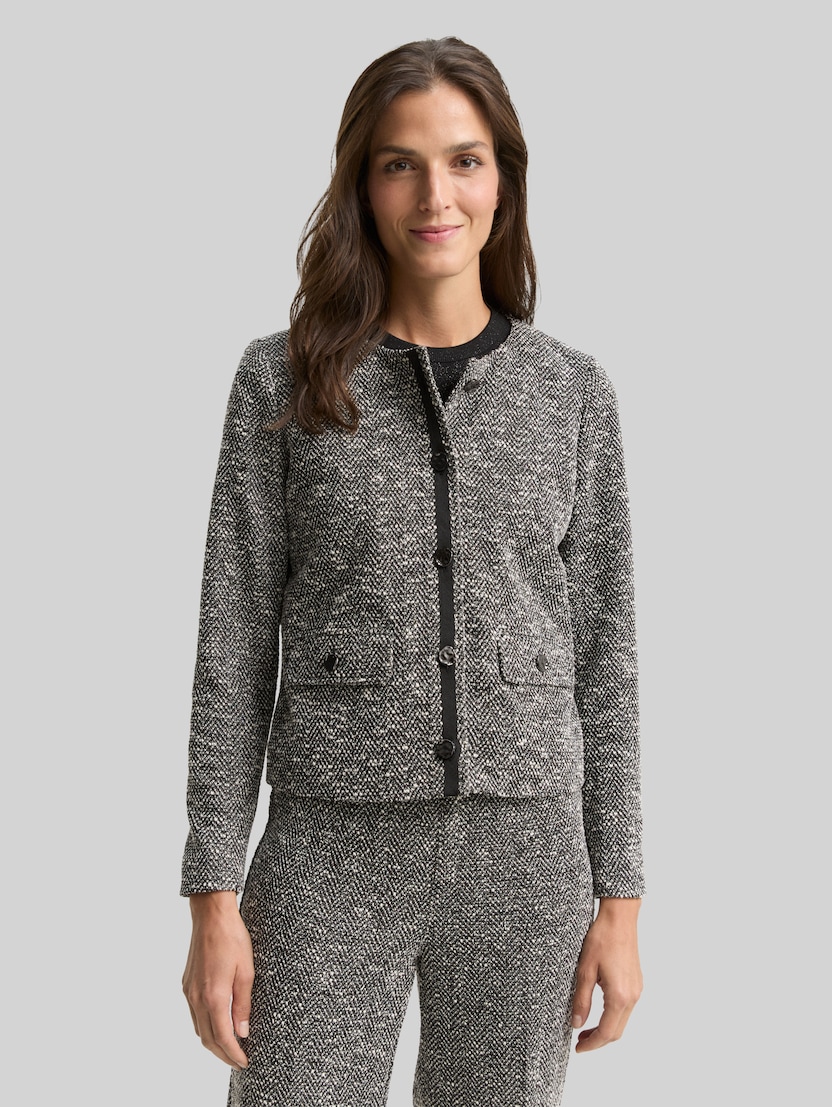Regular Fit Bouclé Jacke von Women, salt pepper boucle structure