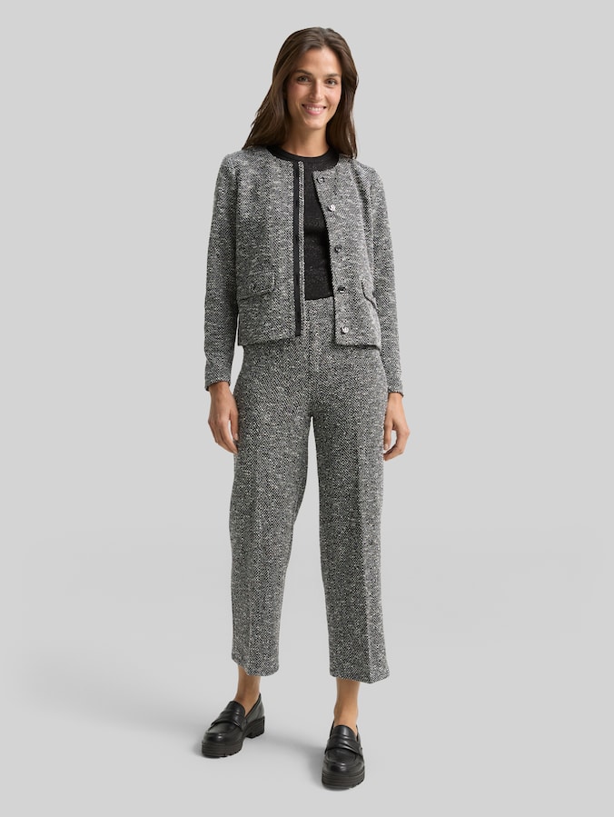 Veste bouclée coupe classique par Women, salt pepper boucle structure