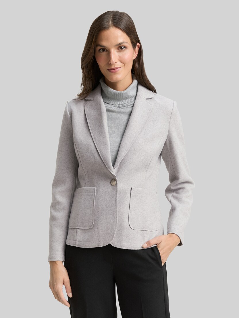 Slim Fit Blazer in Melange-Optik von Women, medium silver grey melange