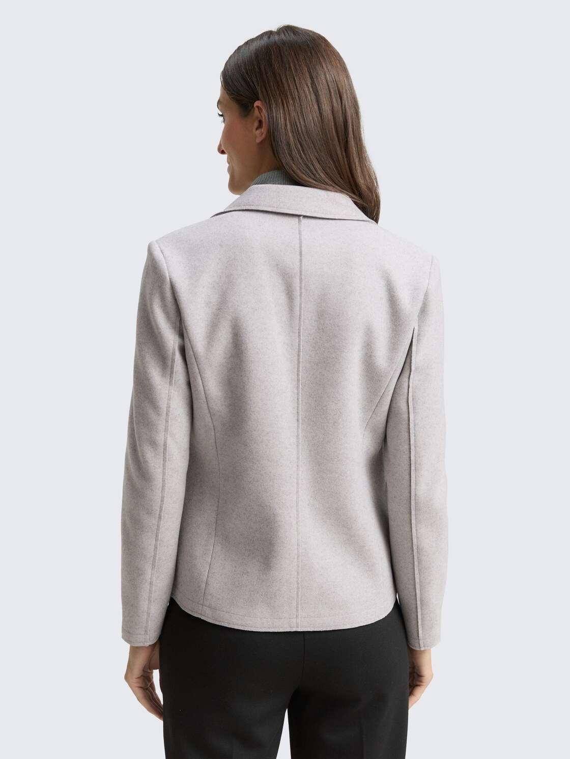 Slim fit blazer in melange look - medium silver grey melange