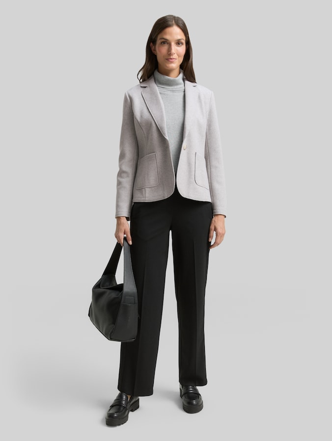 Slim Fit Blazer in Melange-Optik von Women, medium silver grey melange