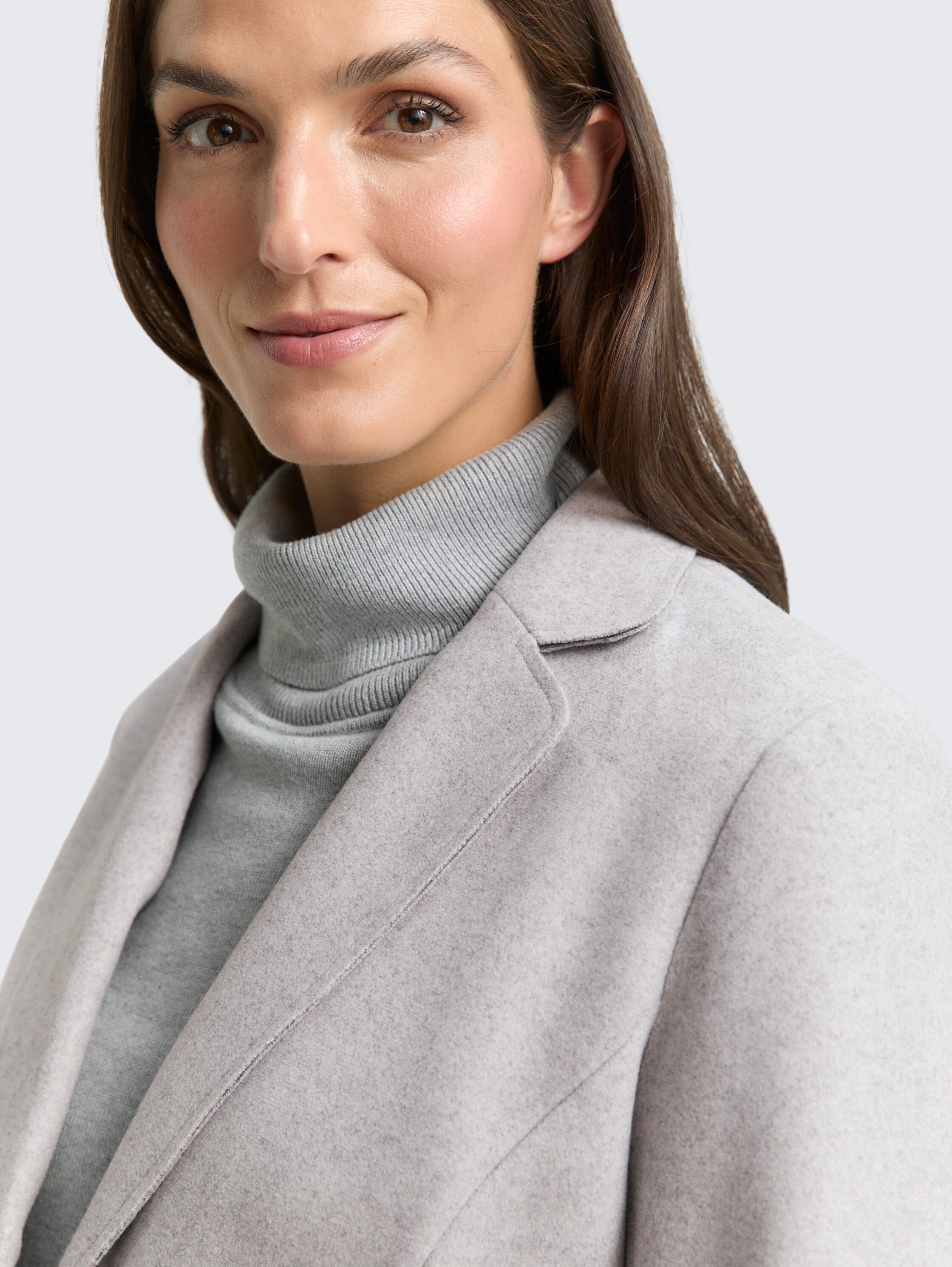 Slim Fit Blazer in Melange-Optik - medium silver grey melange