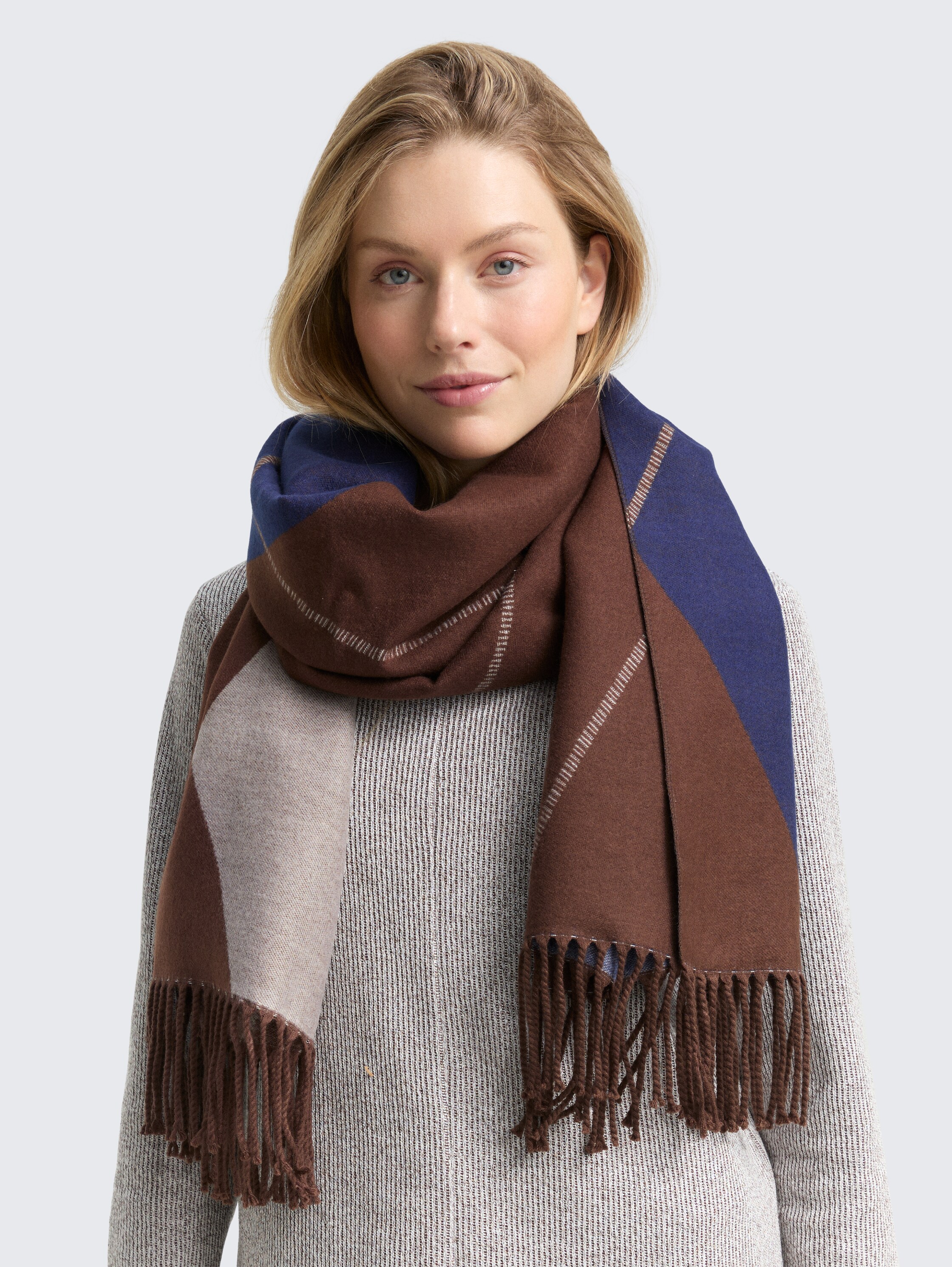 Sjaal met argylepatroon - brown_argyle_scarf - 