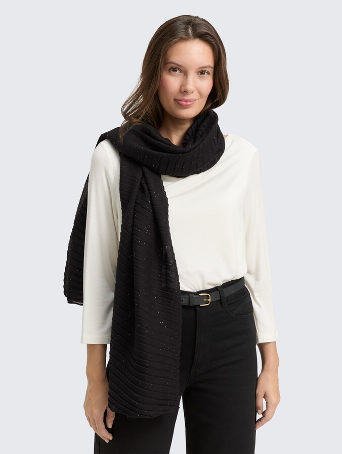 Plissee Schal mit Glitzer-Effekt von Women, deep black