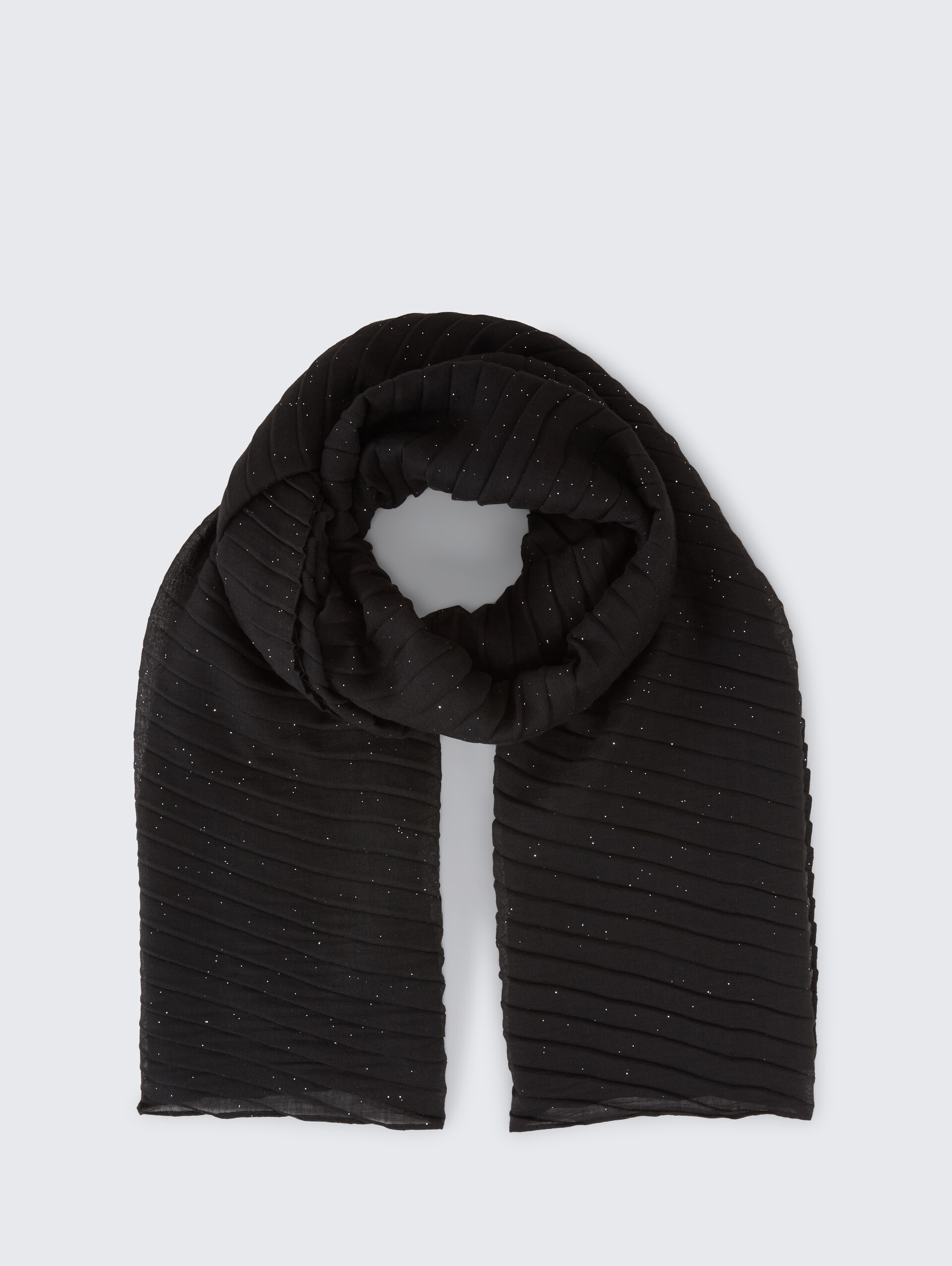 Plissee Schal mit Glitzer-Effekt - deep black - Vorder-Produkt-Ansicht