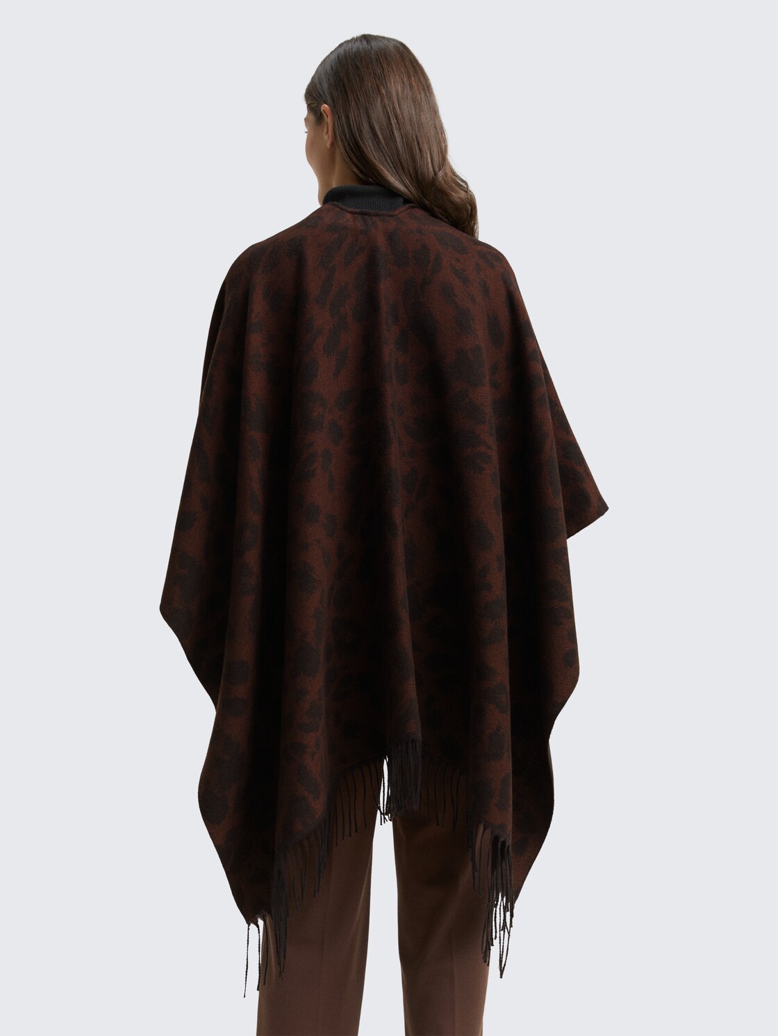 Cape mit Leo-Print - brown black big leo print