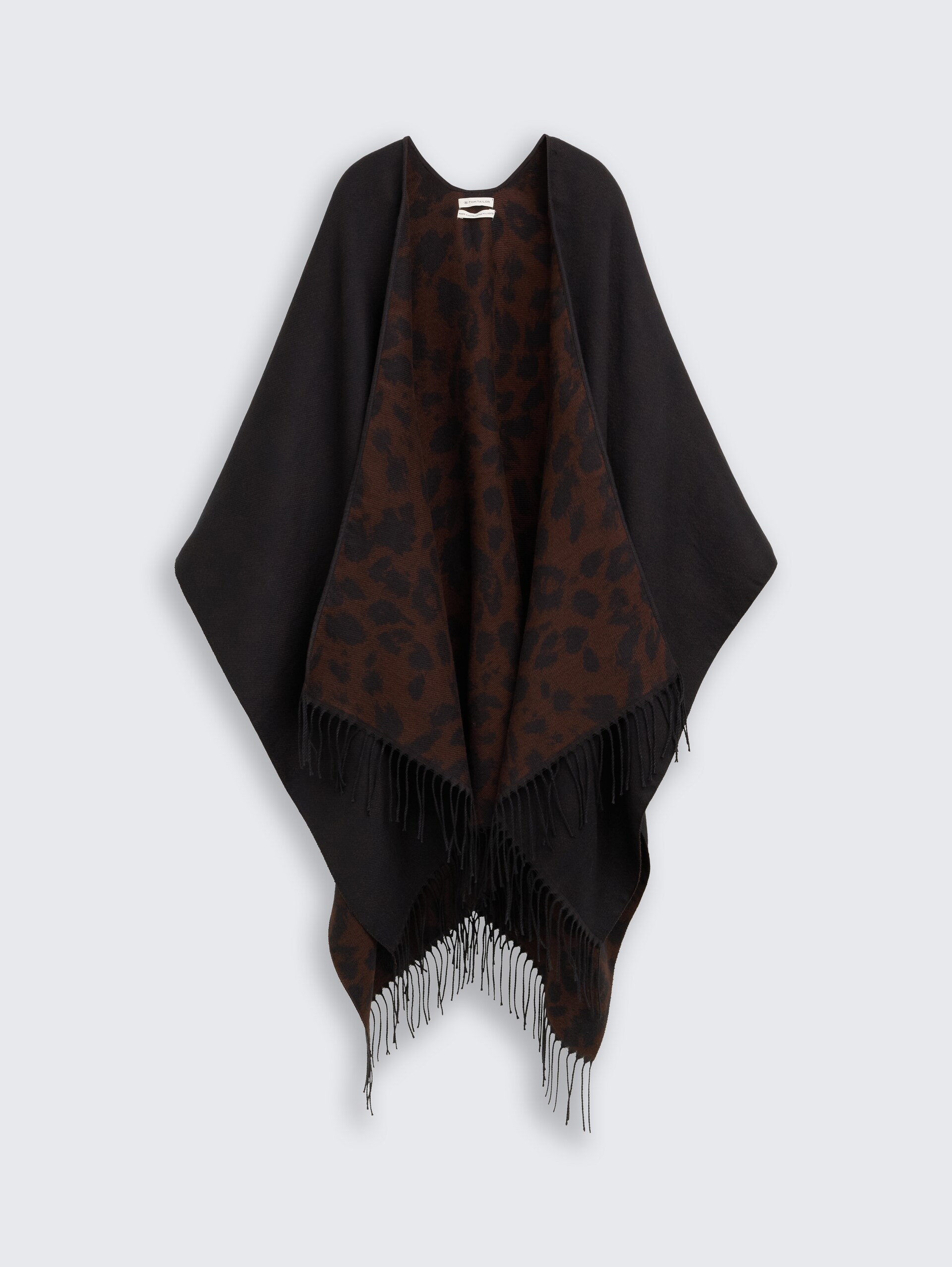 Cape mit Leo-Print - brown black big leo print - Vorder-Produkt-Ansicht