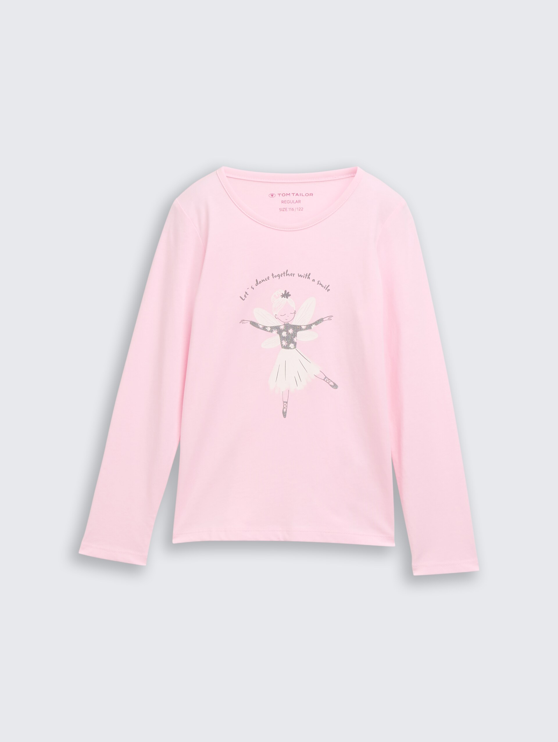 T-shirt met lange mouwen en bedrukt motief - Peachskin - Product vooraanzicht