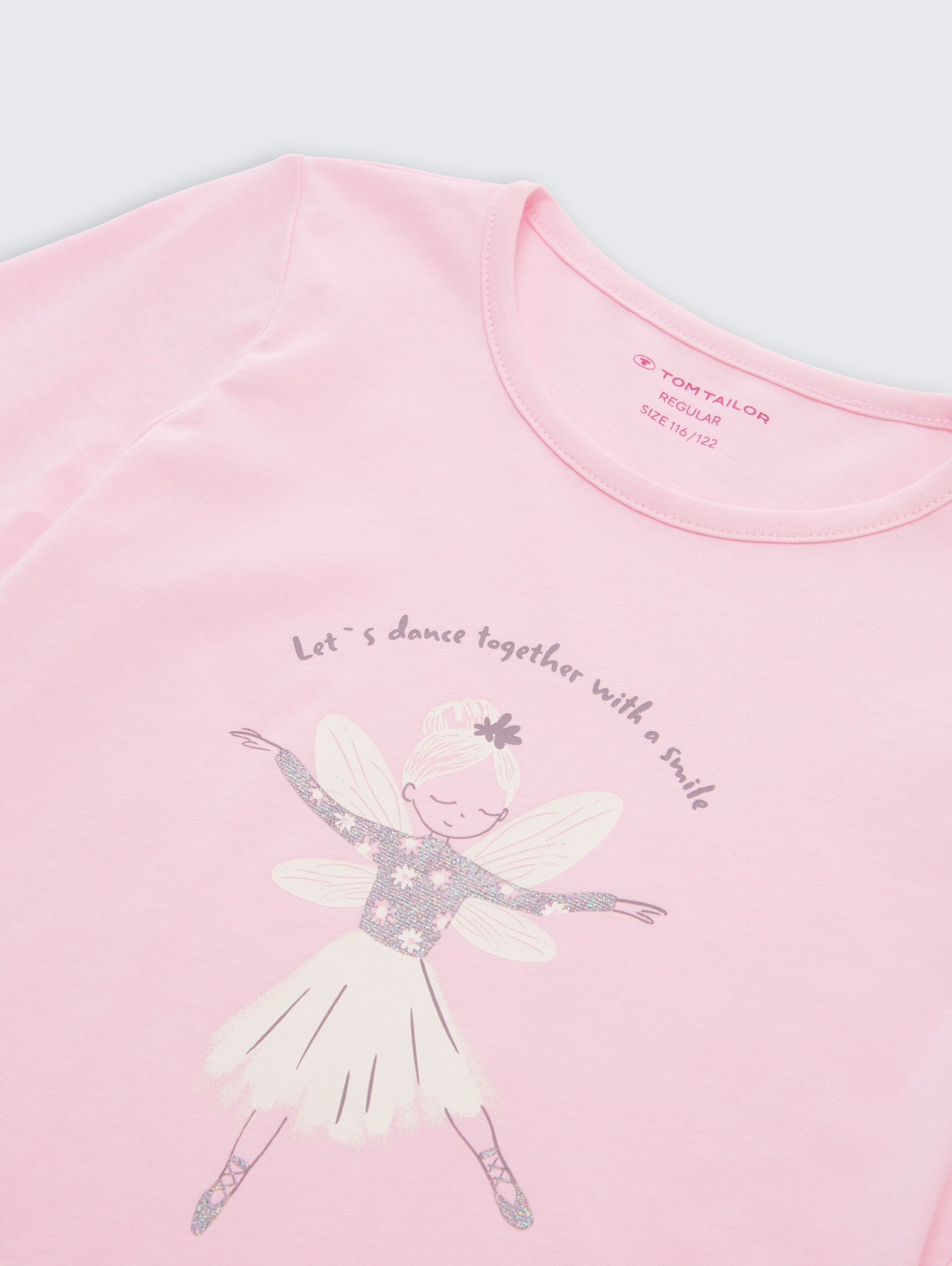 T-shirt met lange mouwen en bedrukt motief - Peachskin - Detailaanzicht model