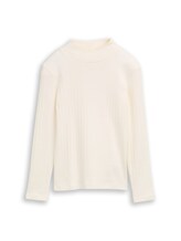 Niet geselecteerd, Pointelle shirt met lange mouwen en col door , wit