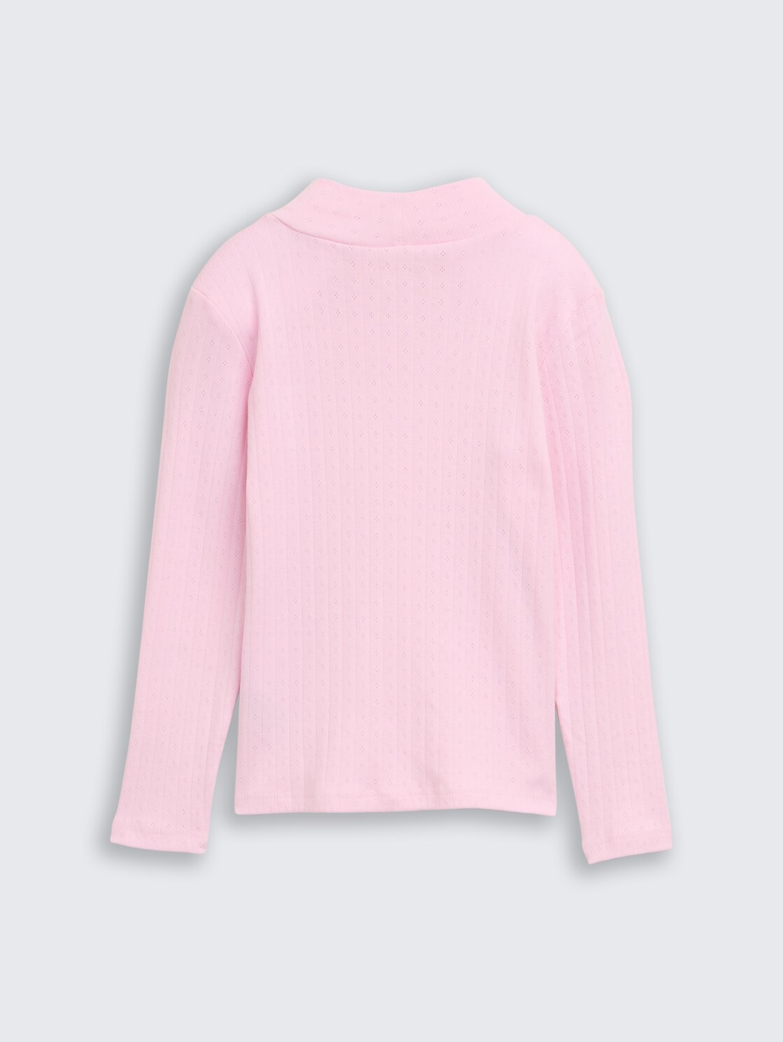 Pointelle Langarmshirt mit Rollkragen - Peachskin