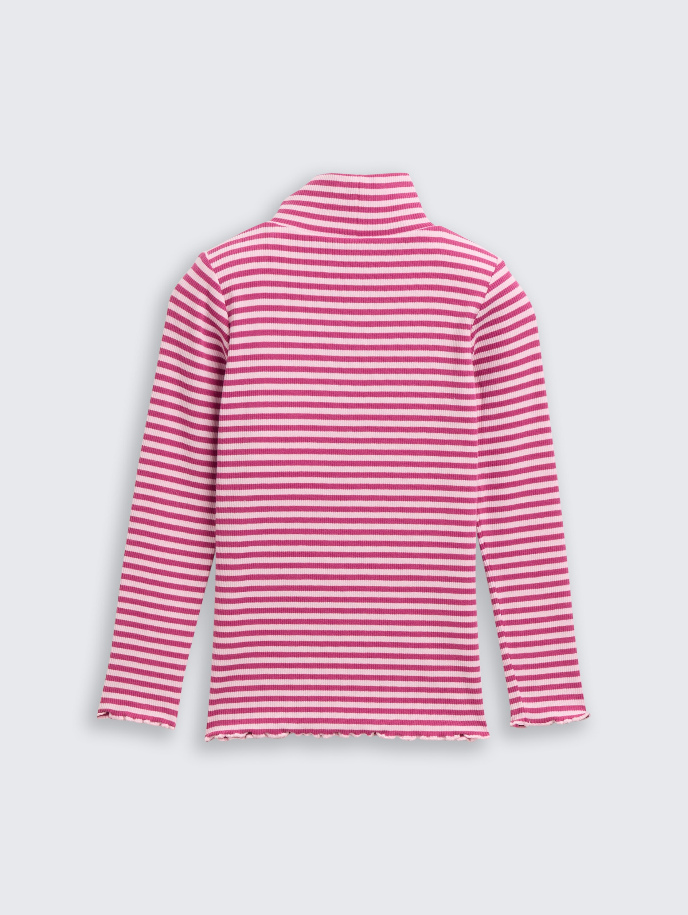 Ribbed long-sleeved shirt with striped pattern - dark_pink_stripe - 
