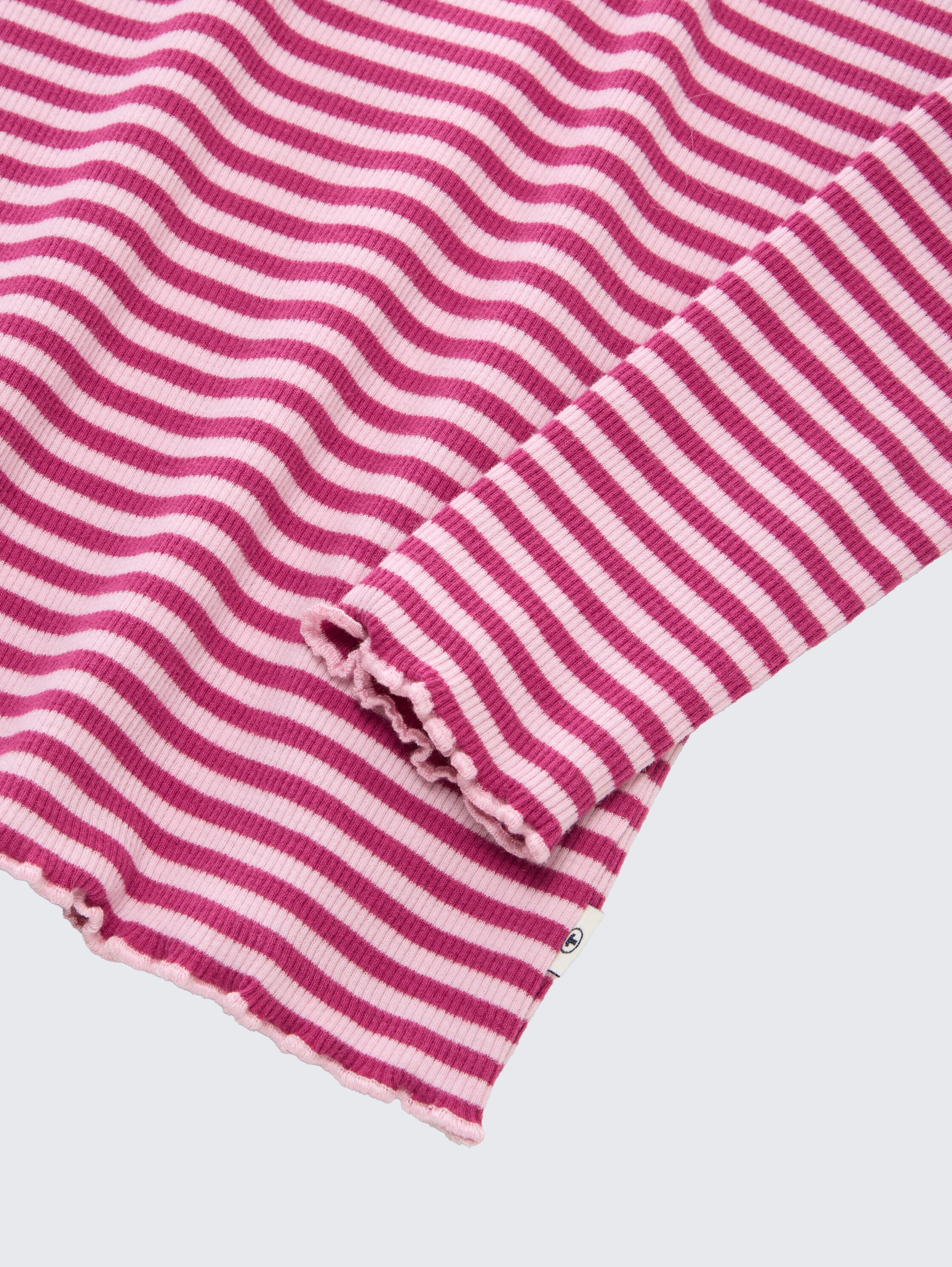Ribbed long-sleeved shirt with striped pattern - dark_pink_stripe - 