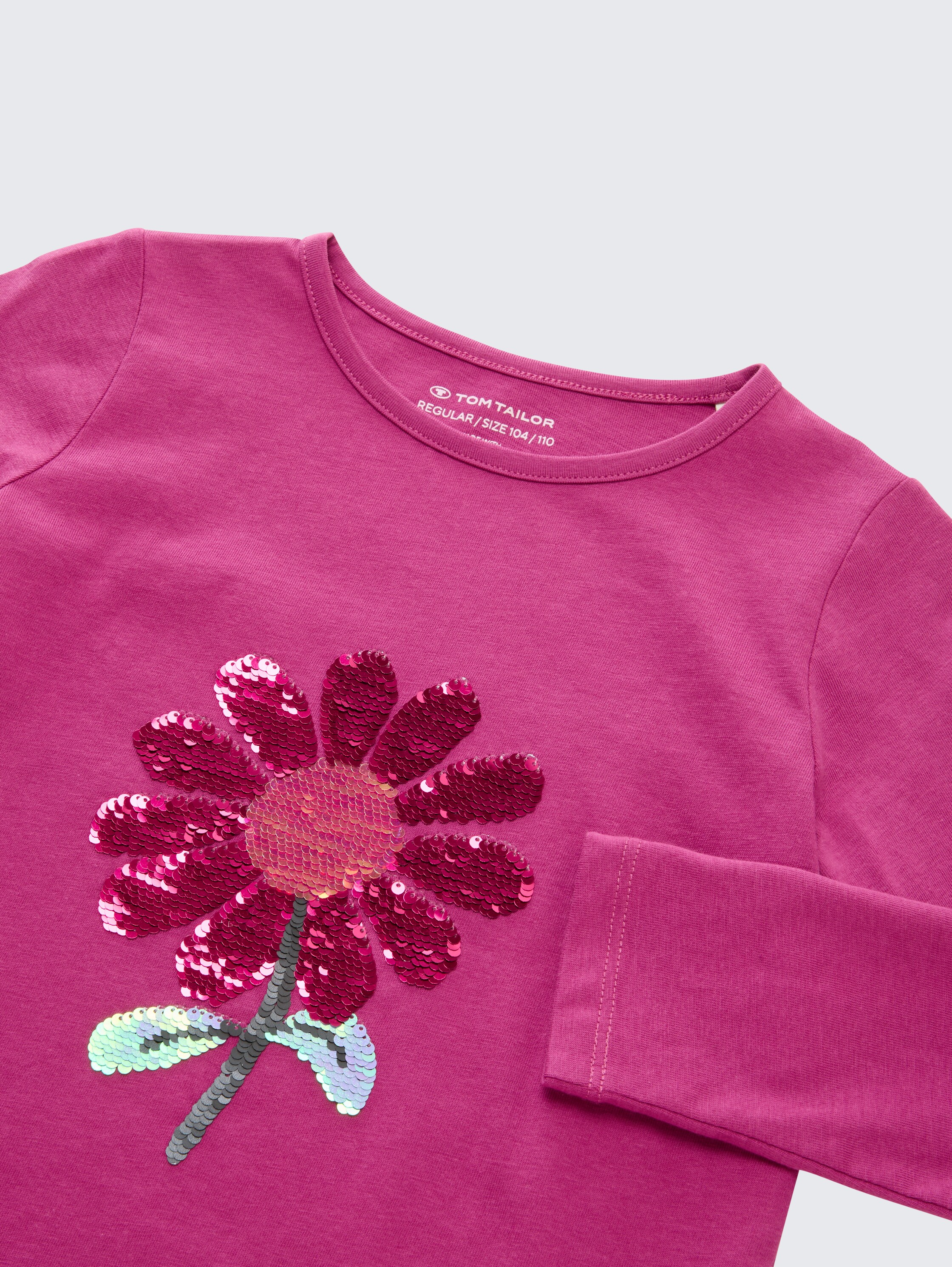 Langarmshirt mit Wendepailletten - smooth_magenta - 