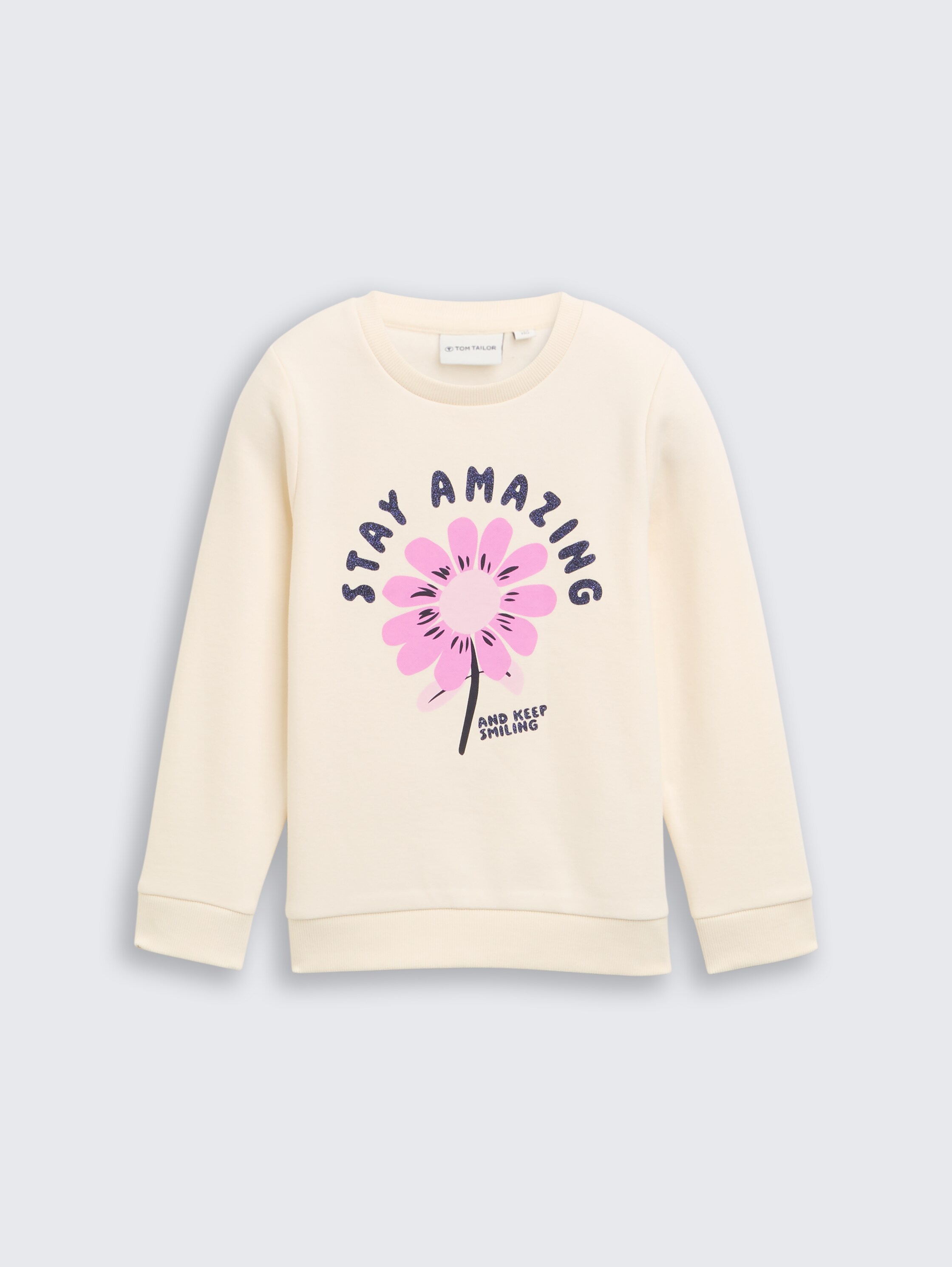 Sweatshirt mit Glitzer-Print - dove_white - 