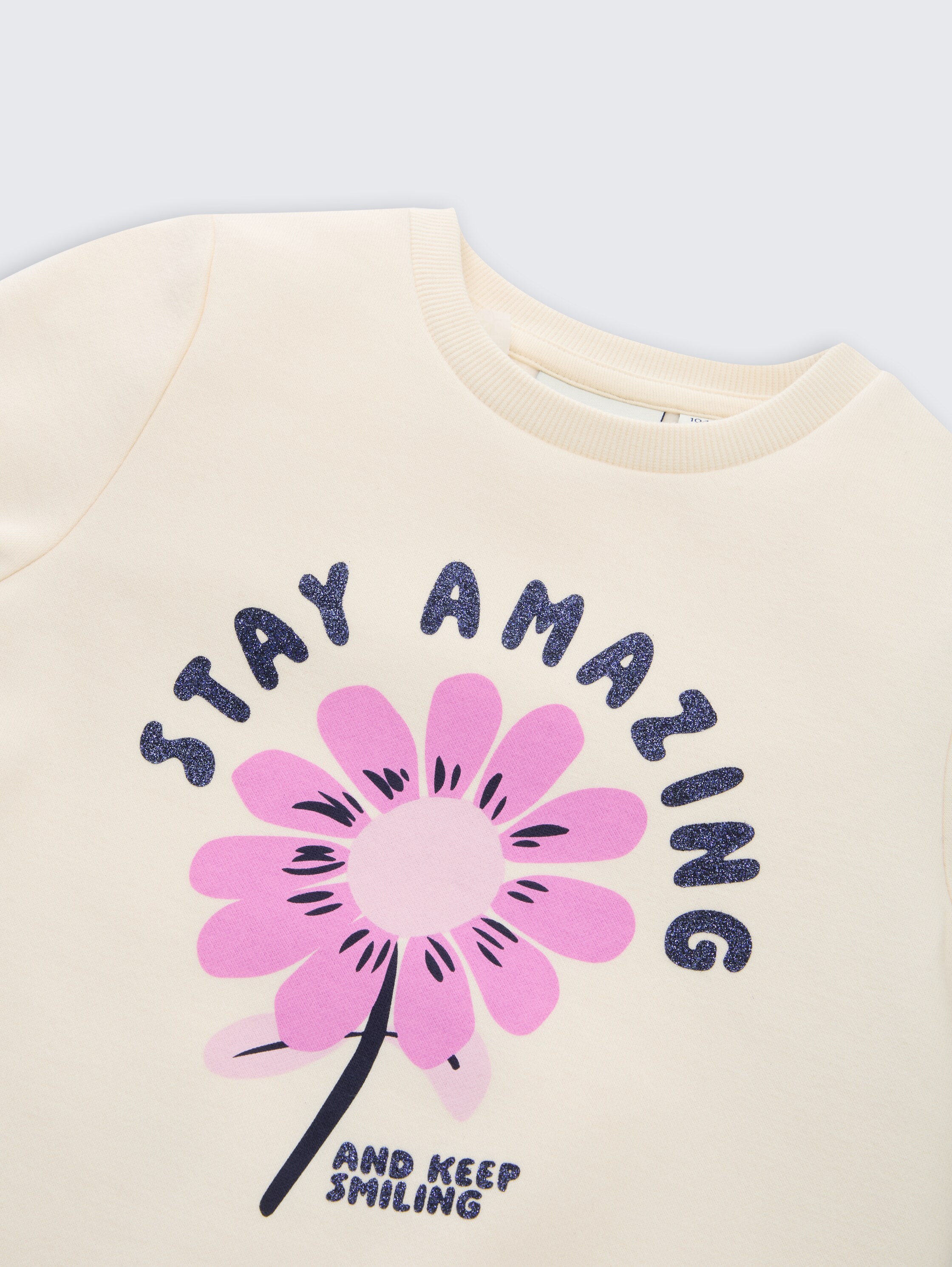 Sweatshirt mit Glitzer-Print - dove_white - 