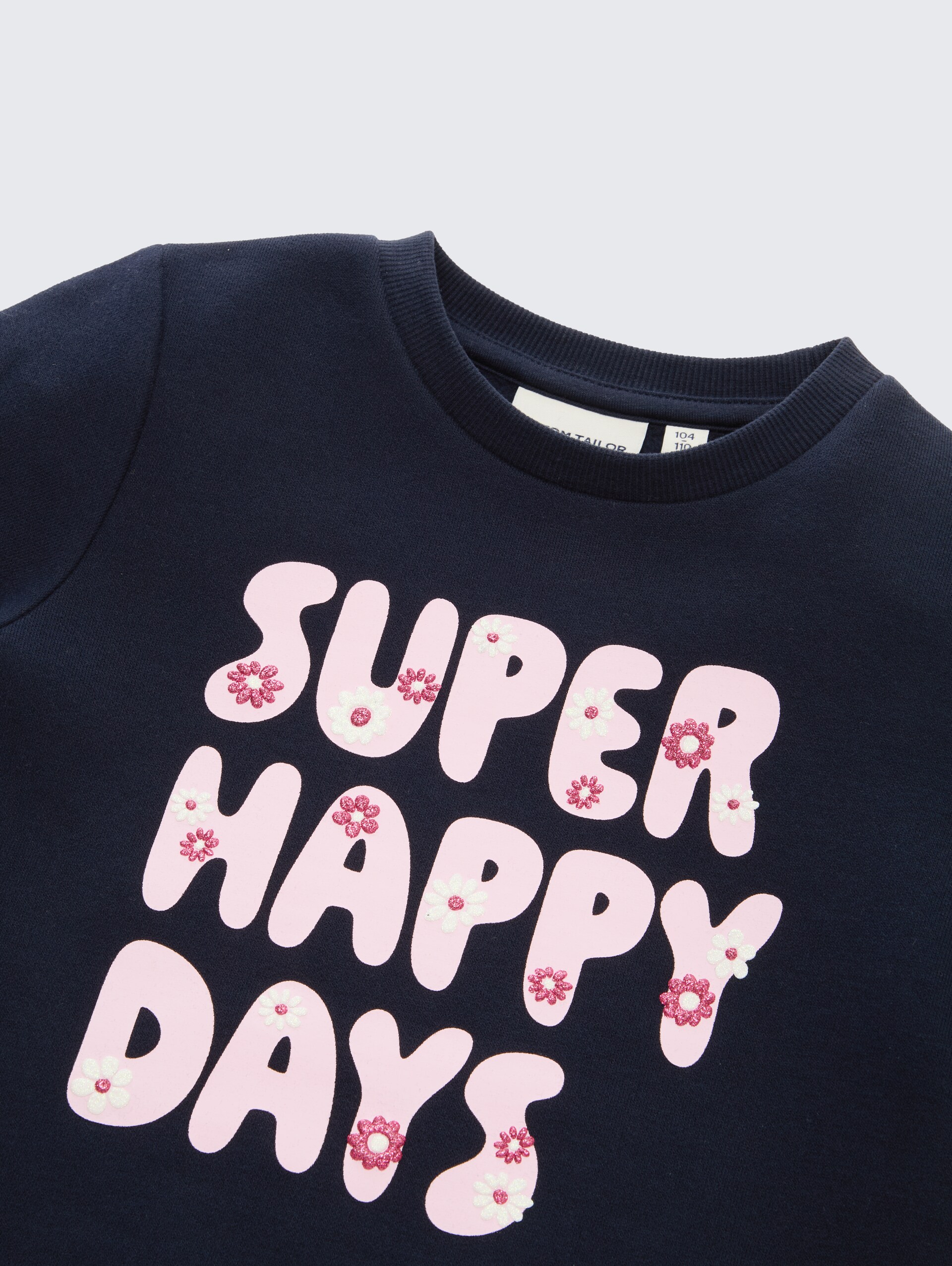 Sweatshirt mit Glitzer-Print - sky captain blue - Detail-Model-Ansicht