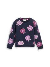 Ausgewählt, Cropped Sweatshirt mit Allover-Print von Tom Tailor, rosa