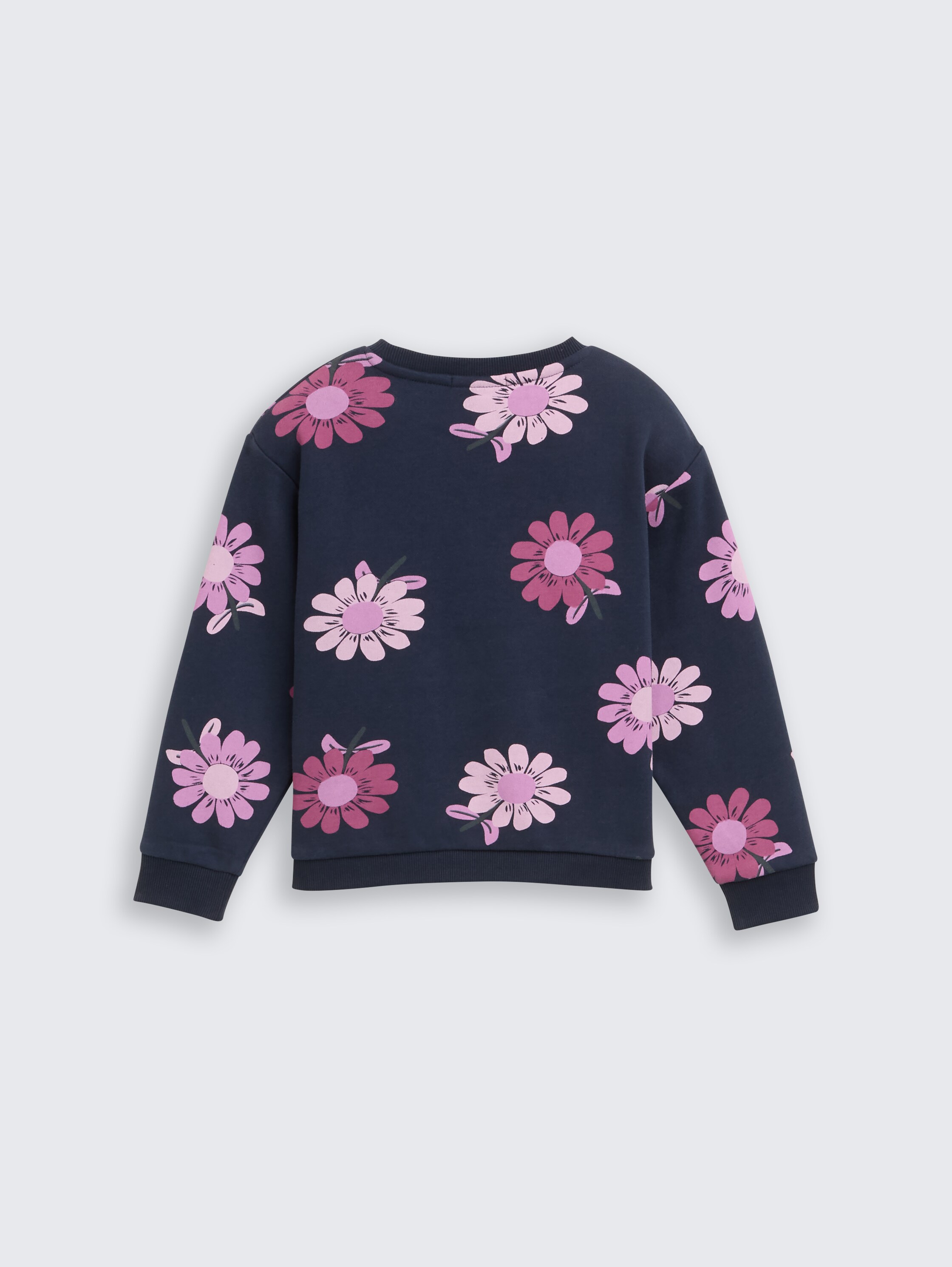 Cropped Sweatshirt mit Allover-Print - big navy floral print