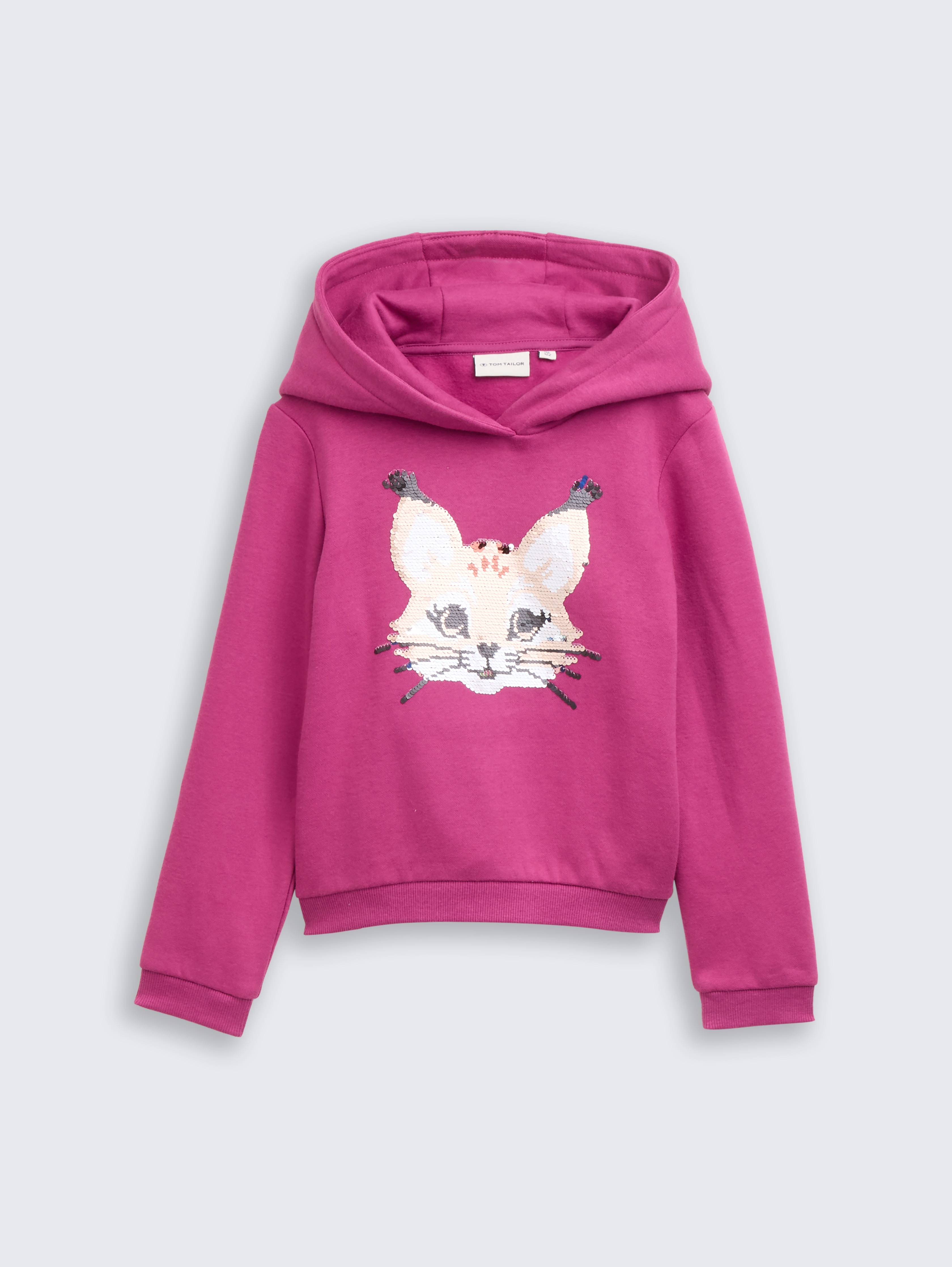 Hoodie Sweatshirt mit Wendepailletten von Mini Girls, smooth magenta