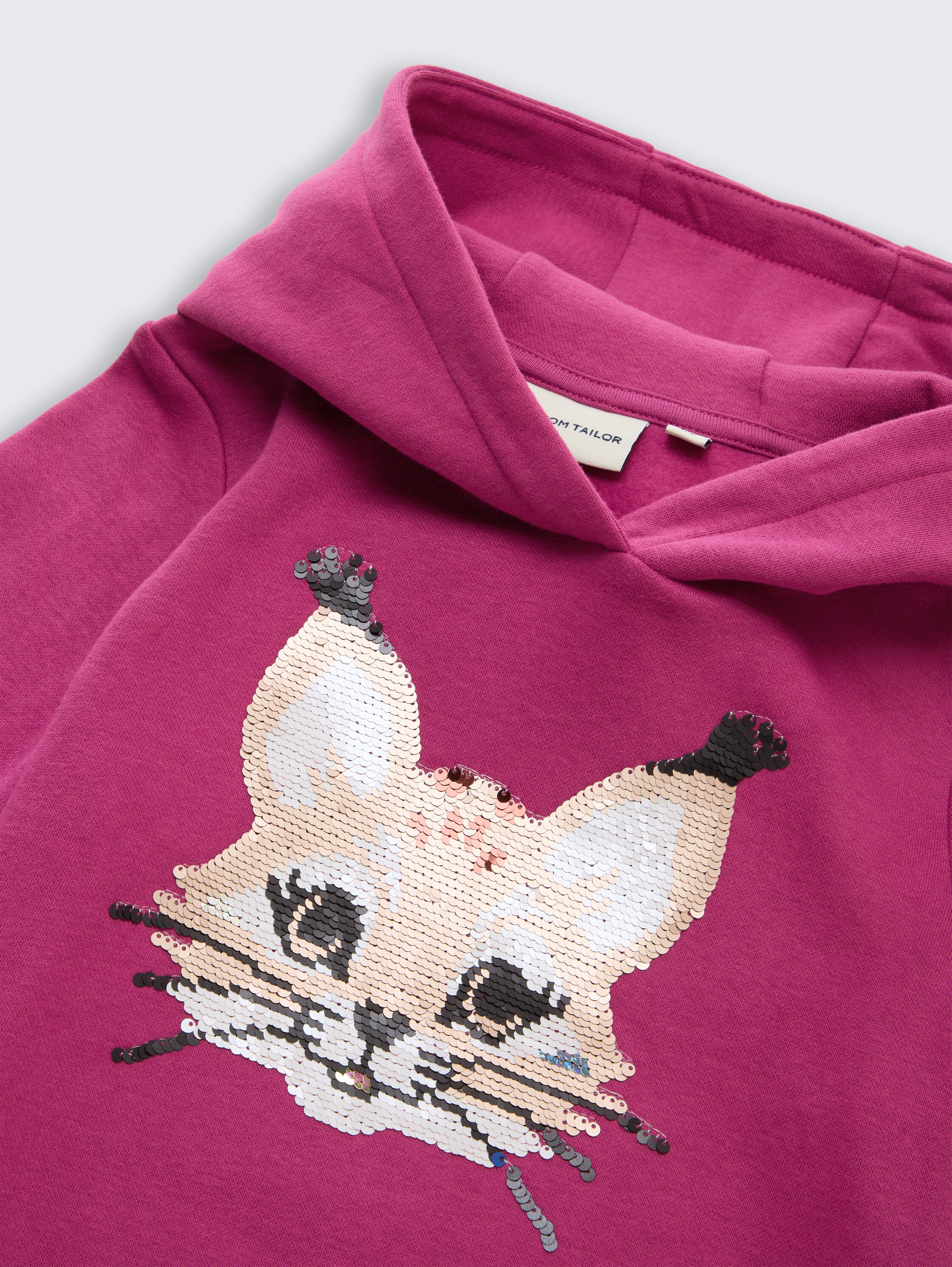 Hoodie-sweatshirt met omkeerbare pailletten - smooth_magenta - 