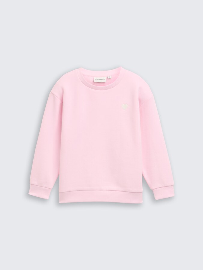 Oversized sweatshirt met borduursel door Mini Girls, Peachskin