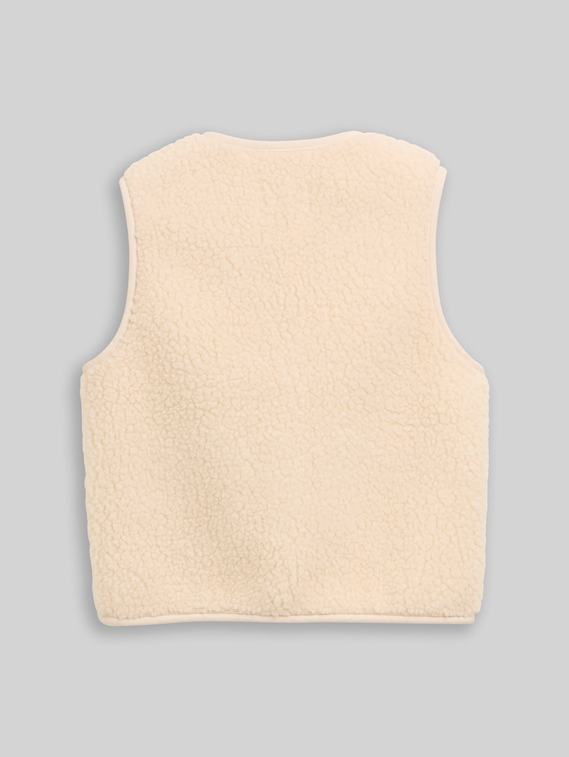 Teddy vest with heart pockets and fleece - cloudy beige