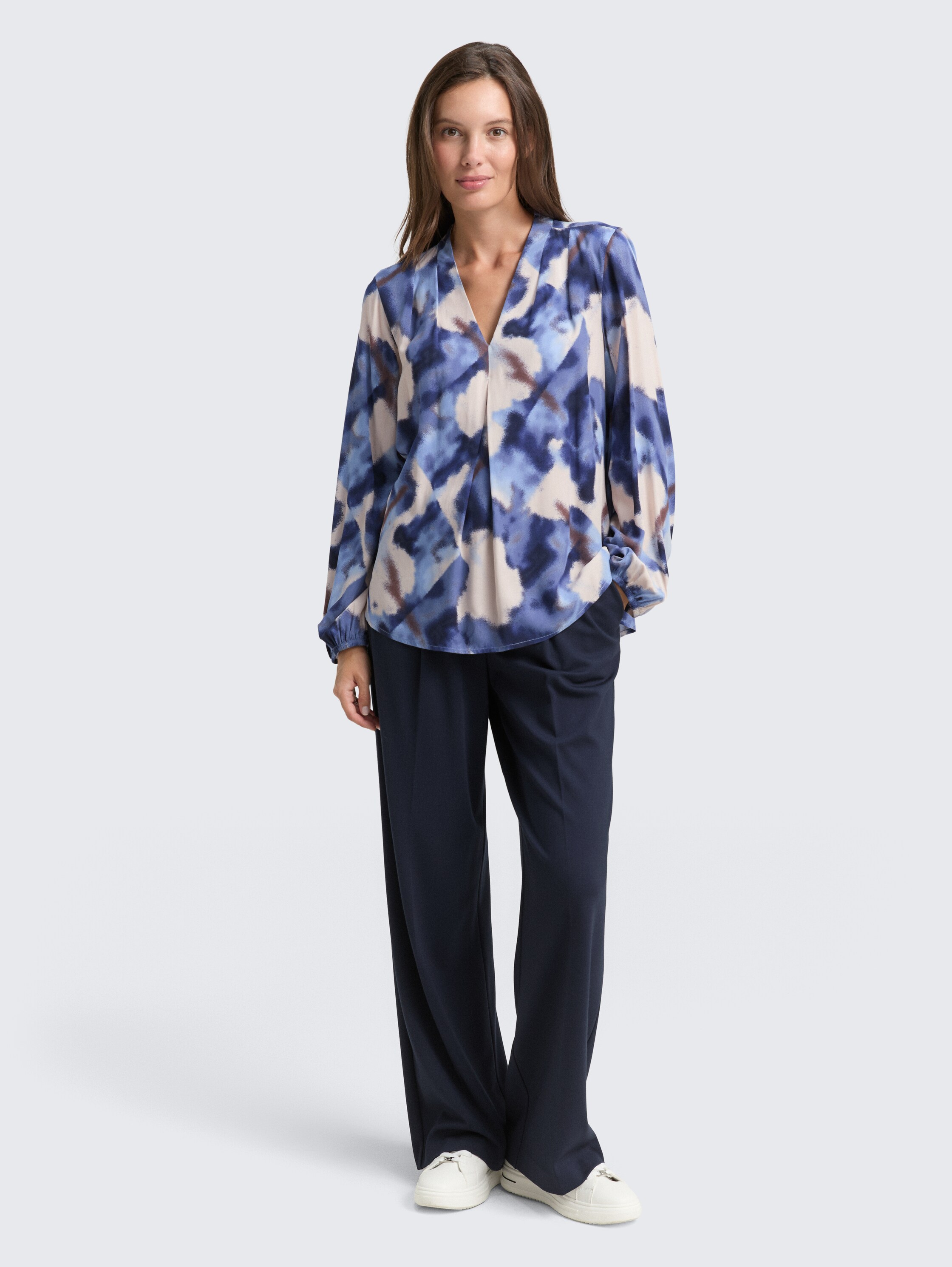 Bluse mit Muster - blue_blurry_argyle - 