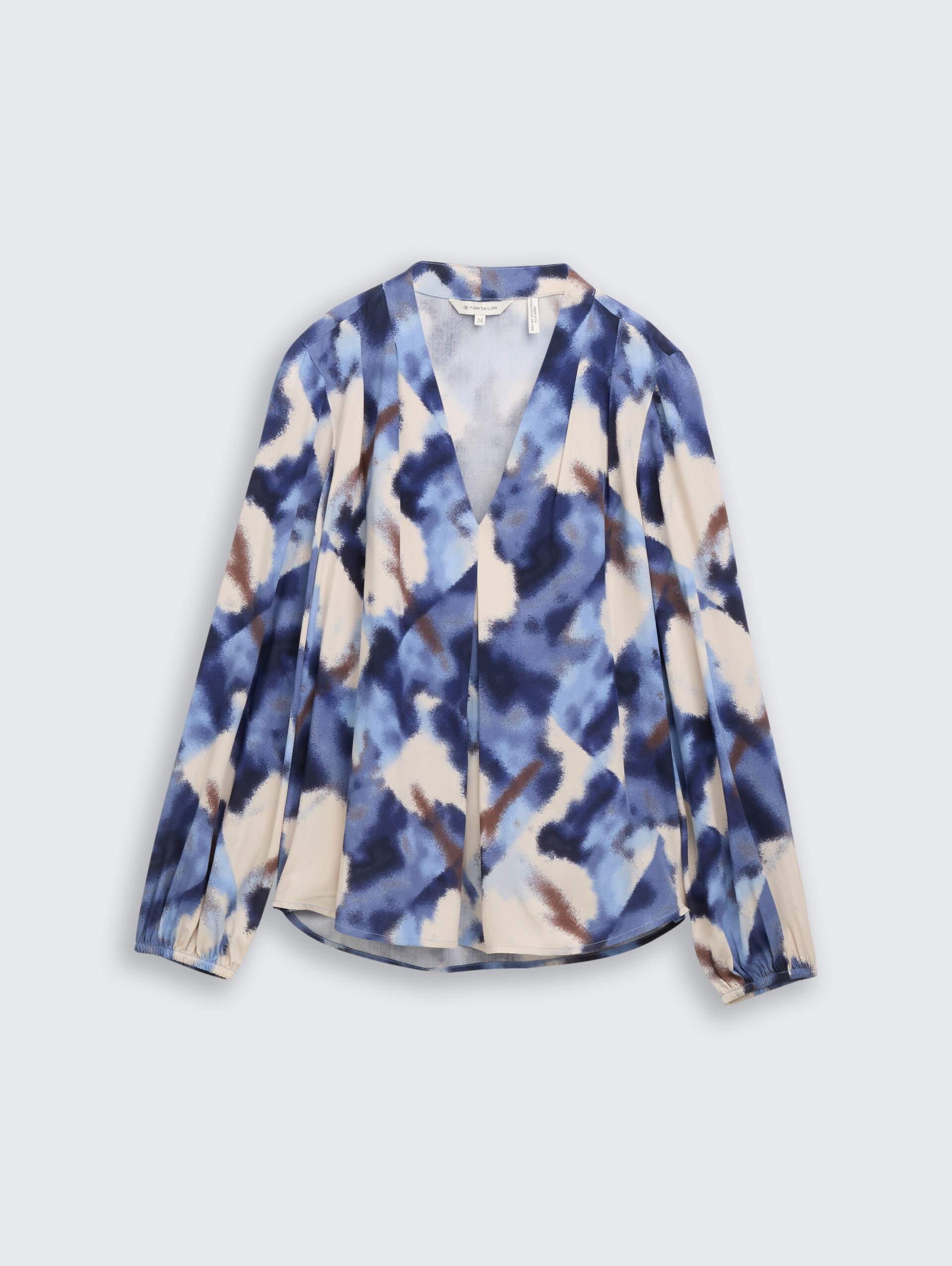 Bluse mit Muster - blue blurry argyle - Vorder-Produkt-Ansicht