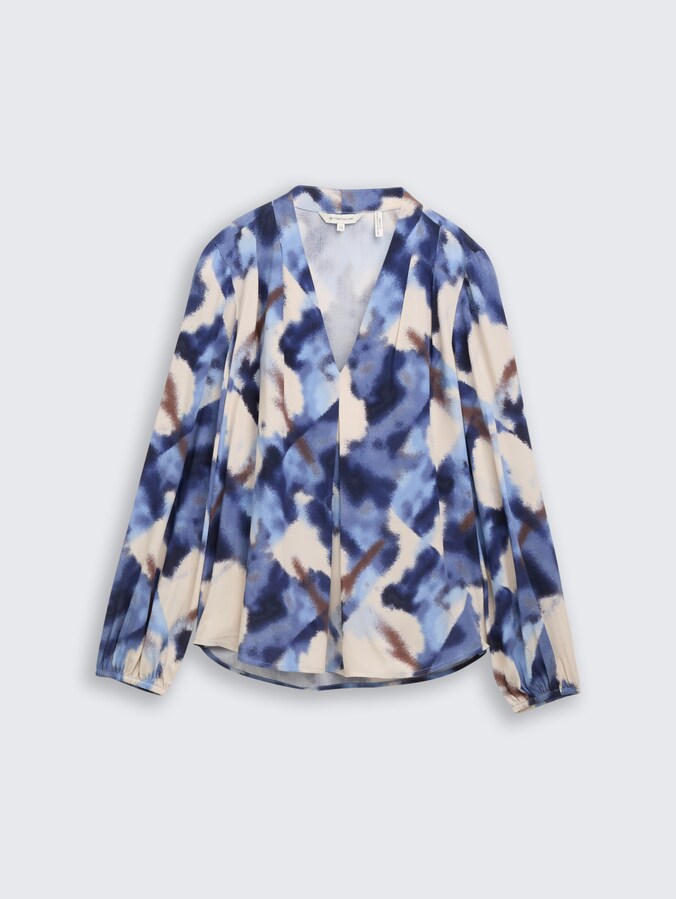 Blouse met patroon door Women, blue blurry argyle